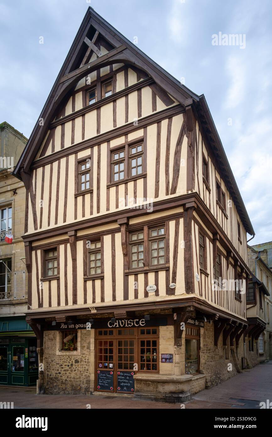 Maison à colombages, Bayeux, Normandie, France Banque D'Images