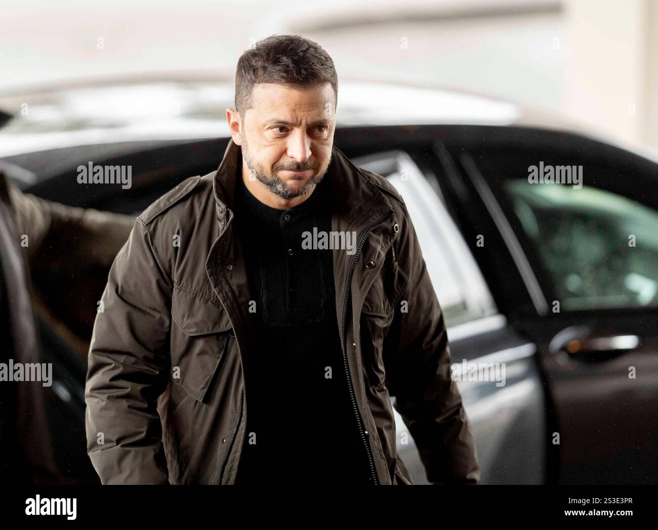 Arrivée de VOLODYMYR ZELENSKY à la réunion du Groupe de contact pour la défense de l'Ukraine UDCG à la base aérienne de Ramstein. Rhénanie-Palatinat Banque D'Images