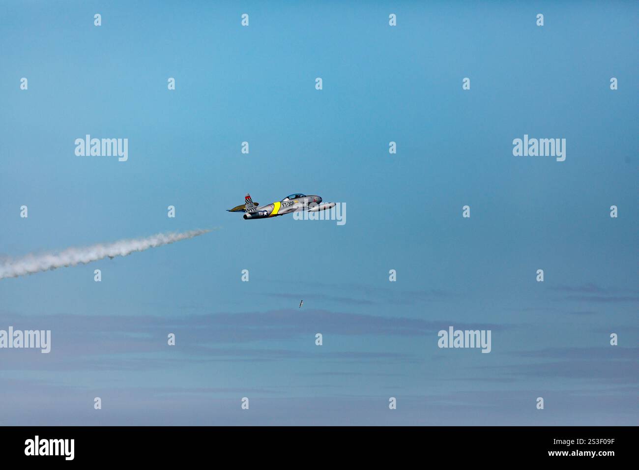 San Francisco, États-Unis - 14 octobre 2024 : salon aéronautique Fleetweek Lockheed T-33 Shooting Star jet Banque D'Images San Francisco, États-Unis - 14 octobre 2024 : salon aéronautique Fleetweek Lockheed T-33 Shooting Star jet Banque D'Images