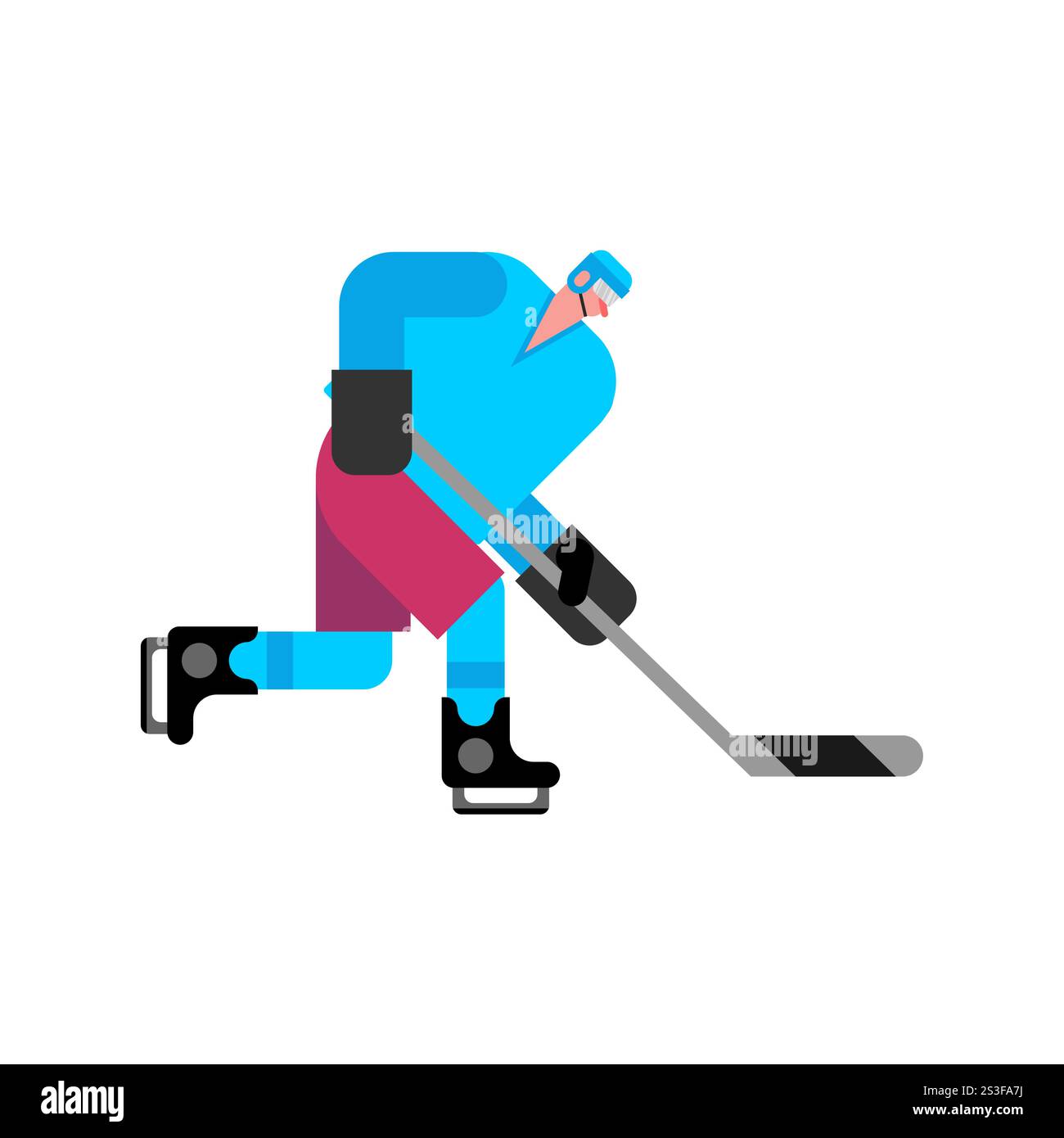 Panneau isolé pour joueur de hockey. joueur de hockey sur glace Illustration de Vecteur