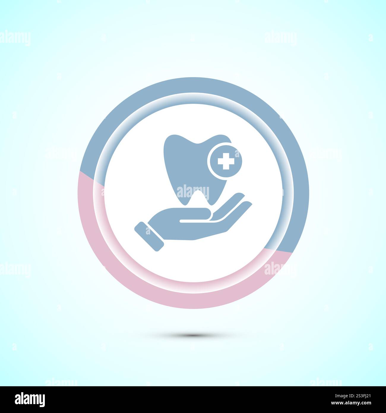 Illustration de conception d'icône de soins dentaires. Icône de soins des dents pour dentiste, clinique dentaire. Motif bouton Illustration de Vecteur