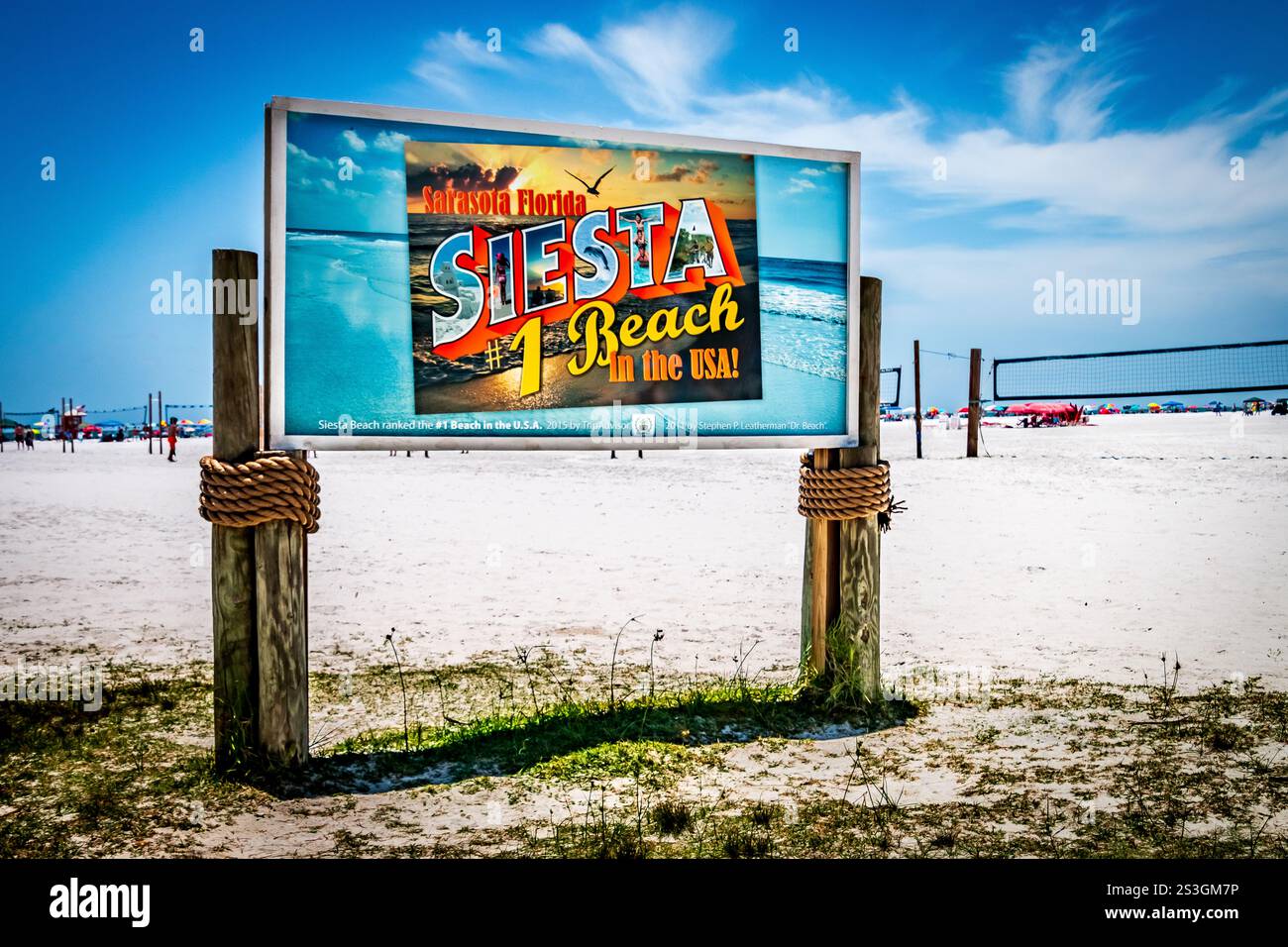 Panneau Siesta Beach à Sarasota, FL Banque D'Images Panneau Siesta Beach à Sarasota, FL Banque D'Images