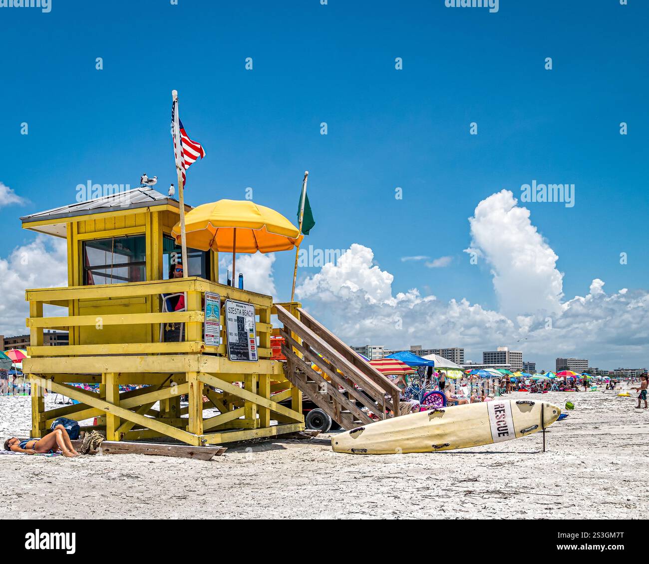 Cabane de sauveteur sur Siesta Beach à Sarasota, FL Banque D'Images