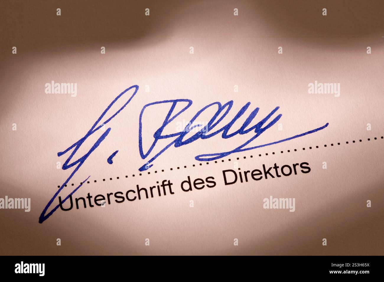 Signature d'un administrateur en vertu d'un document officiel Banque D'Images