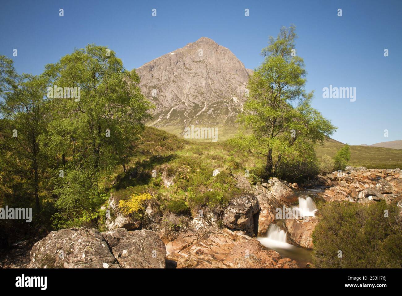Buachaille Etive Mor montagne dans la vallée de Glencoe, Écosse Banque D'Images