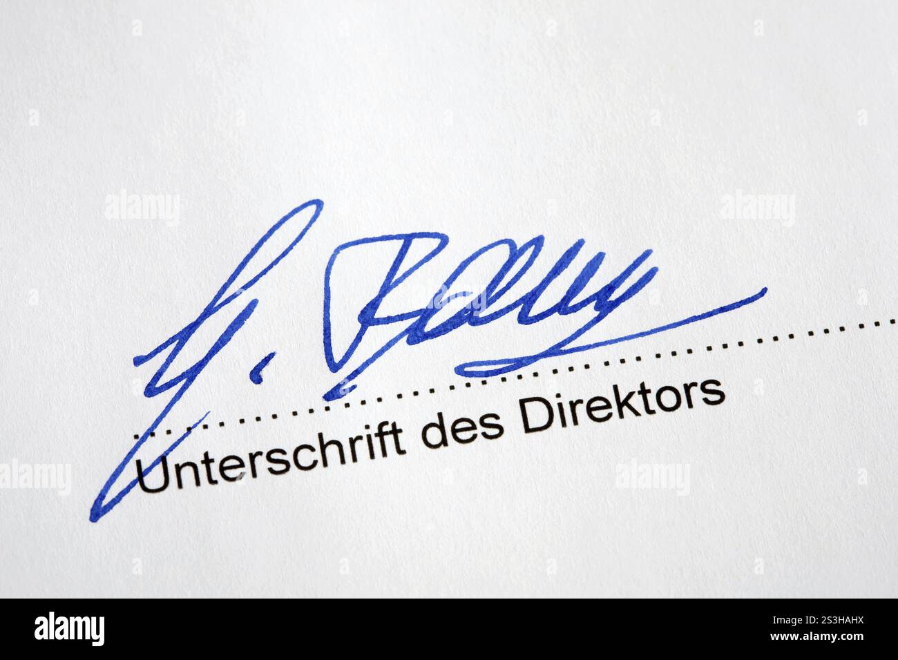 Signature d'un administrateur en vertu d'un document officiel Banque D'Images