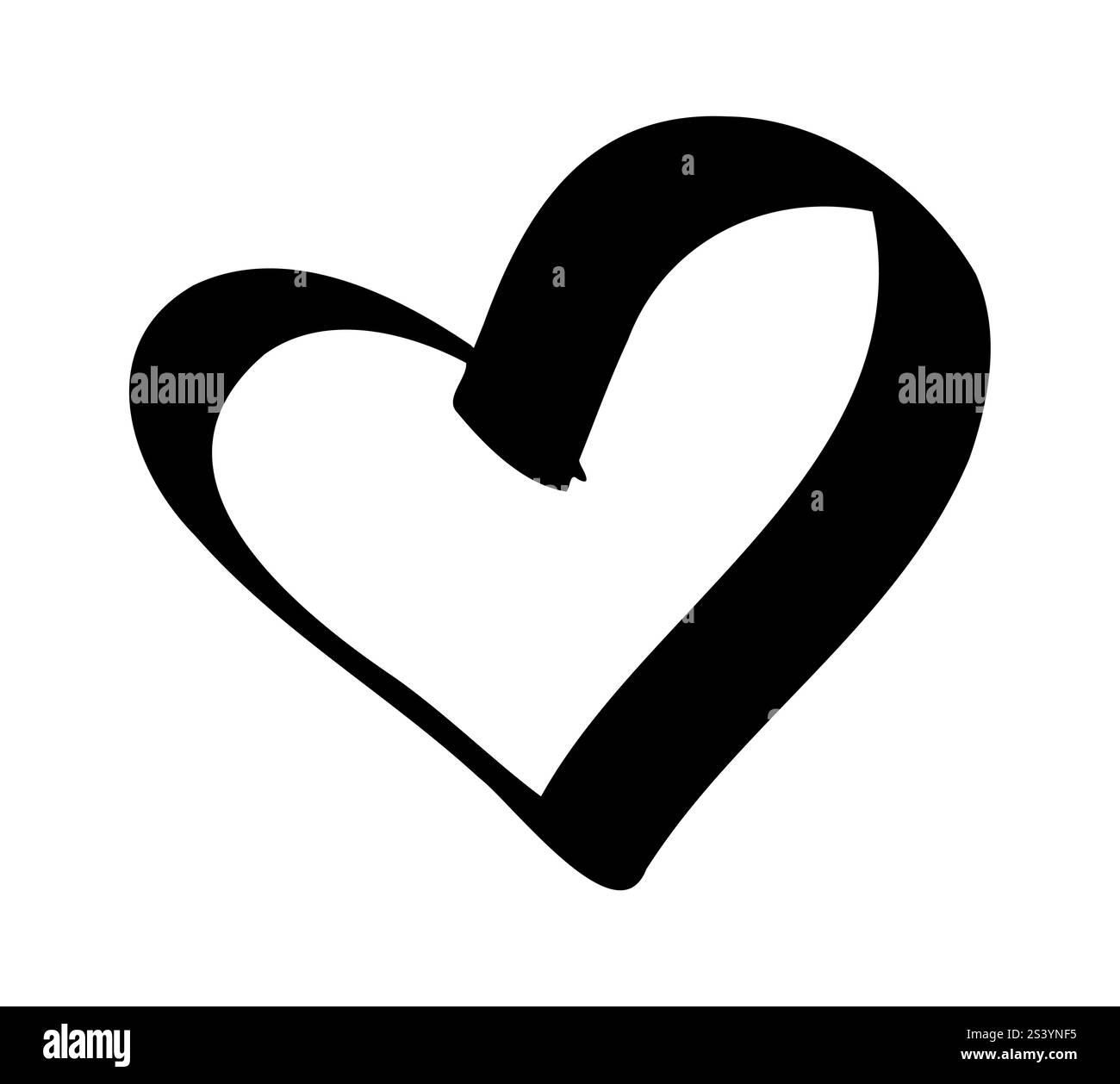 Simple Doodle Heart. Cœur dessiné à la main isolé sur fond blanc. Symbole Saint-Valentin. Illustration vectorielle Illustration de Vecteur