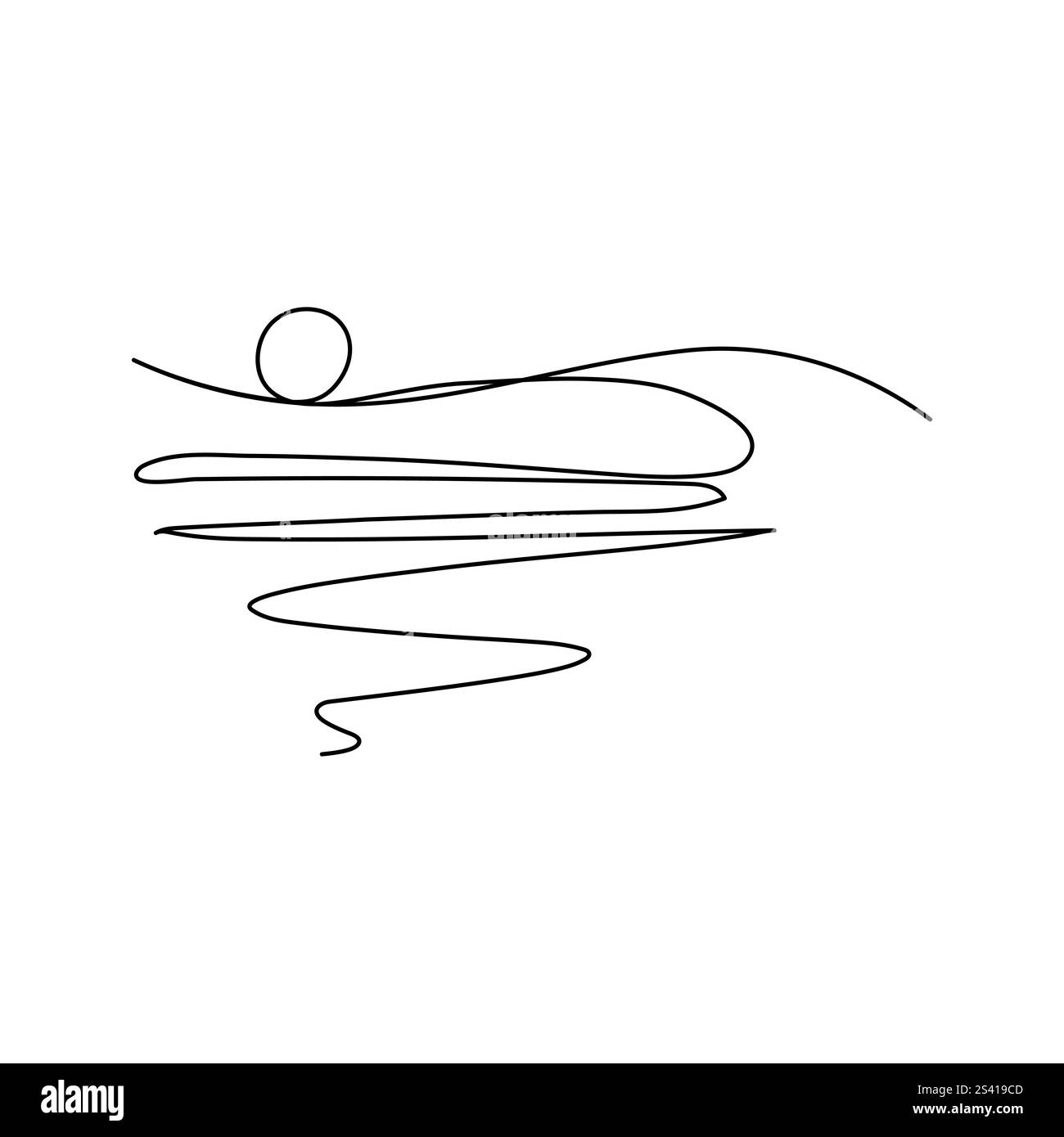 Coucher de soleil avec nuage sur l'océan continu d'une ligne dessin Sunrise une seule ligne style linéaire, dessin continu d'une seule ligne du coucher de soleil nuage Illustration de Vecteur
