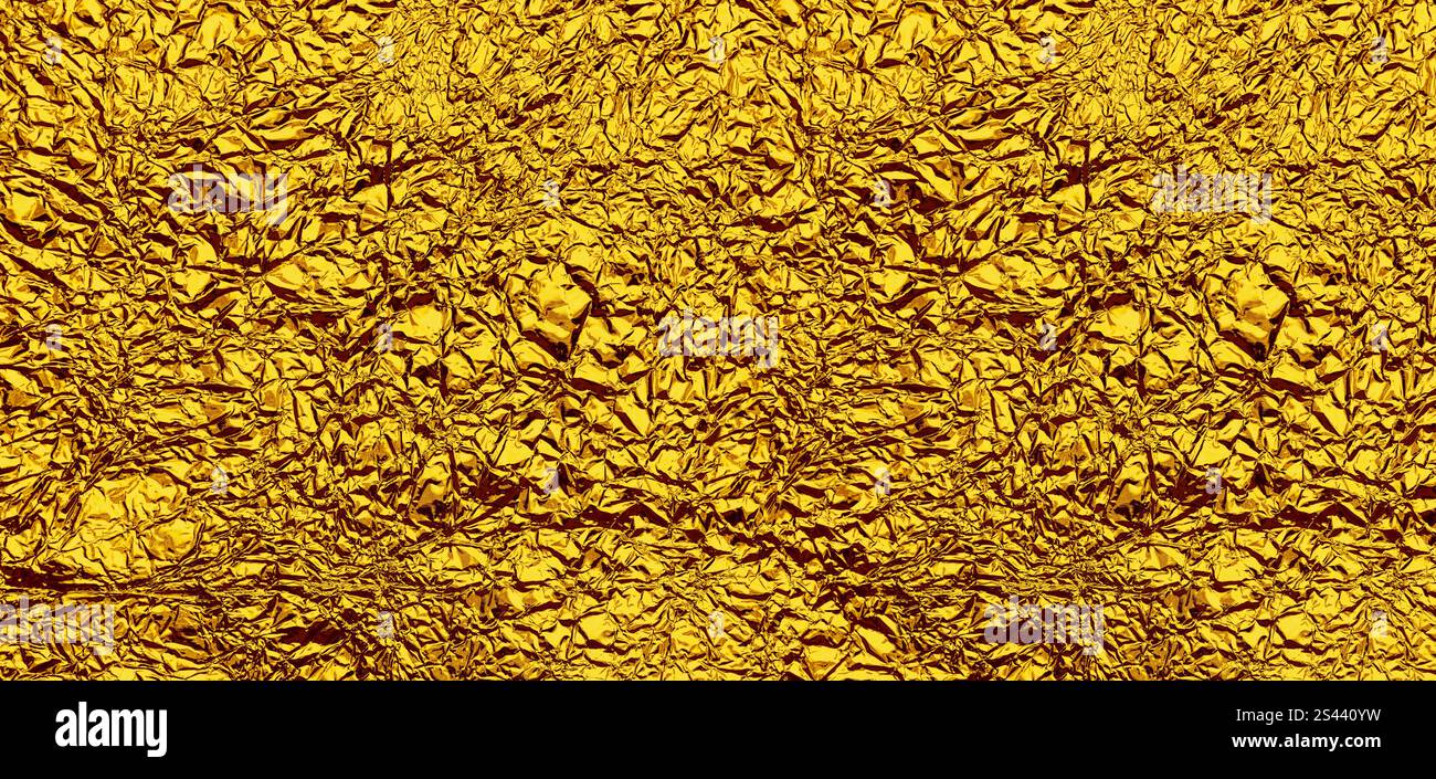 fond ou superposition de feuille dorée froissée Banque D'Images