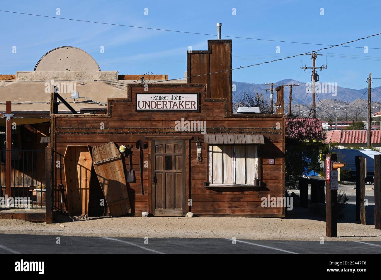 Historic Undertaker Ranger John, Joshua Tree, Californie, États-Unis Banque D'Images