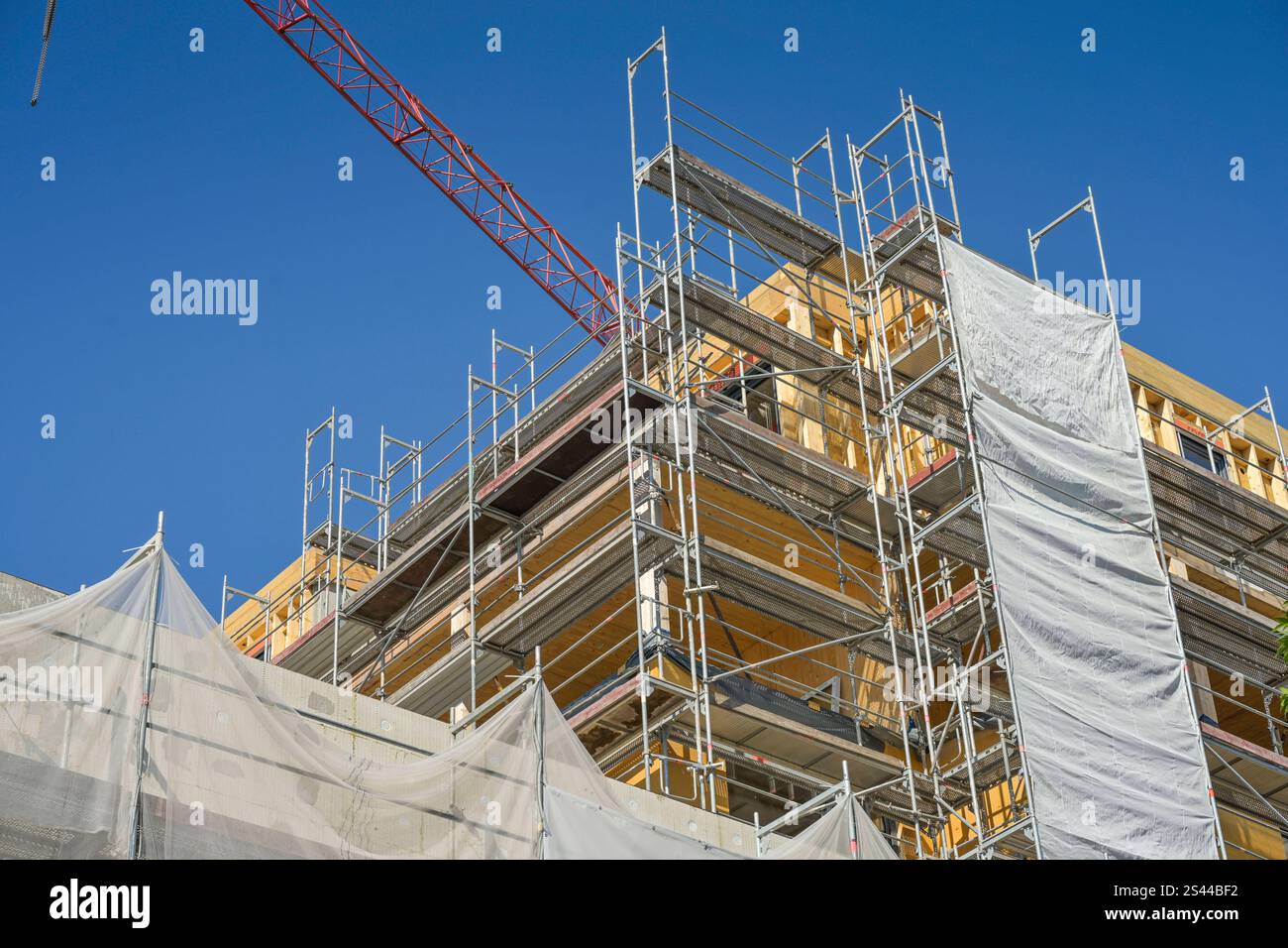 Gerüst, Baustelle, Wohnungsbau, Eisenbahnstraße, Kaiserslautern, Rhénanie-Palatinat, Deutschland Banque D'Images