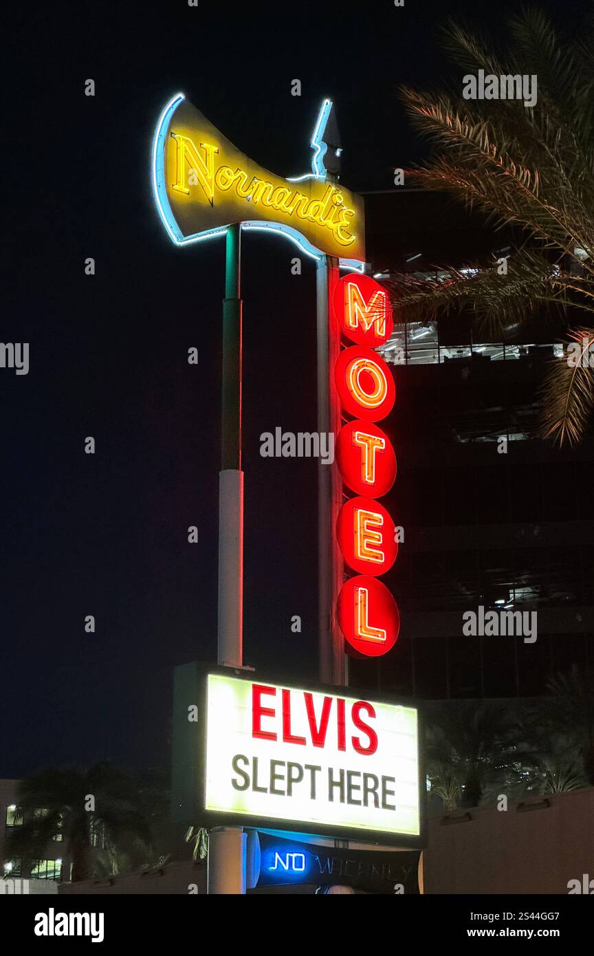 Elvis a dormi ici, Motel Normandie, Las Vegas, Nevada, USA Banque D'Images Elvis a dormi ici, Motel Normandie, Las Vegas, Nevada, USA Banque D'Images