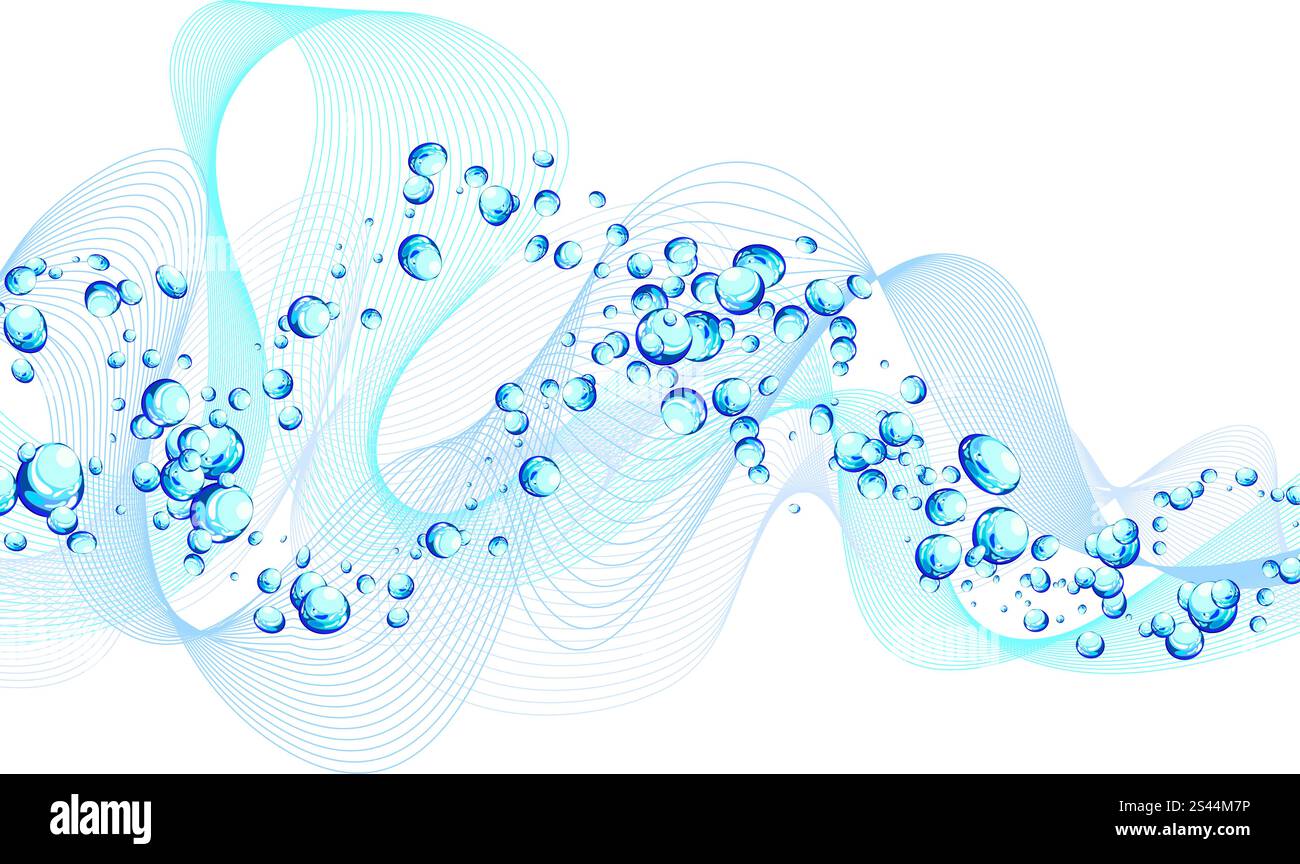 Abstract background vector l'eau avec des bulles d'air Illustration de Vecteur