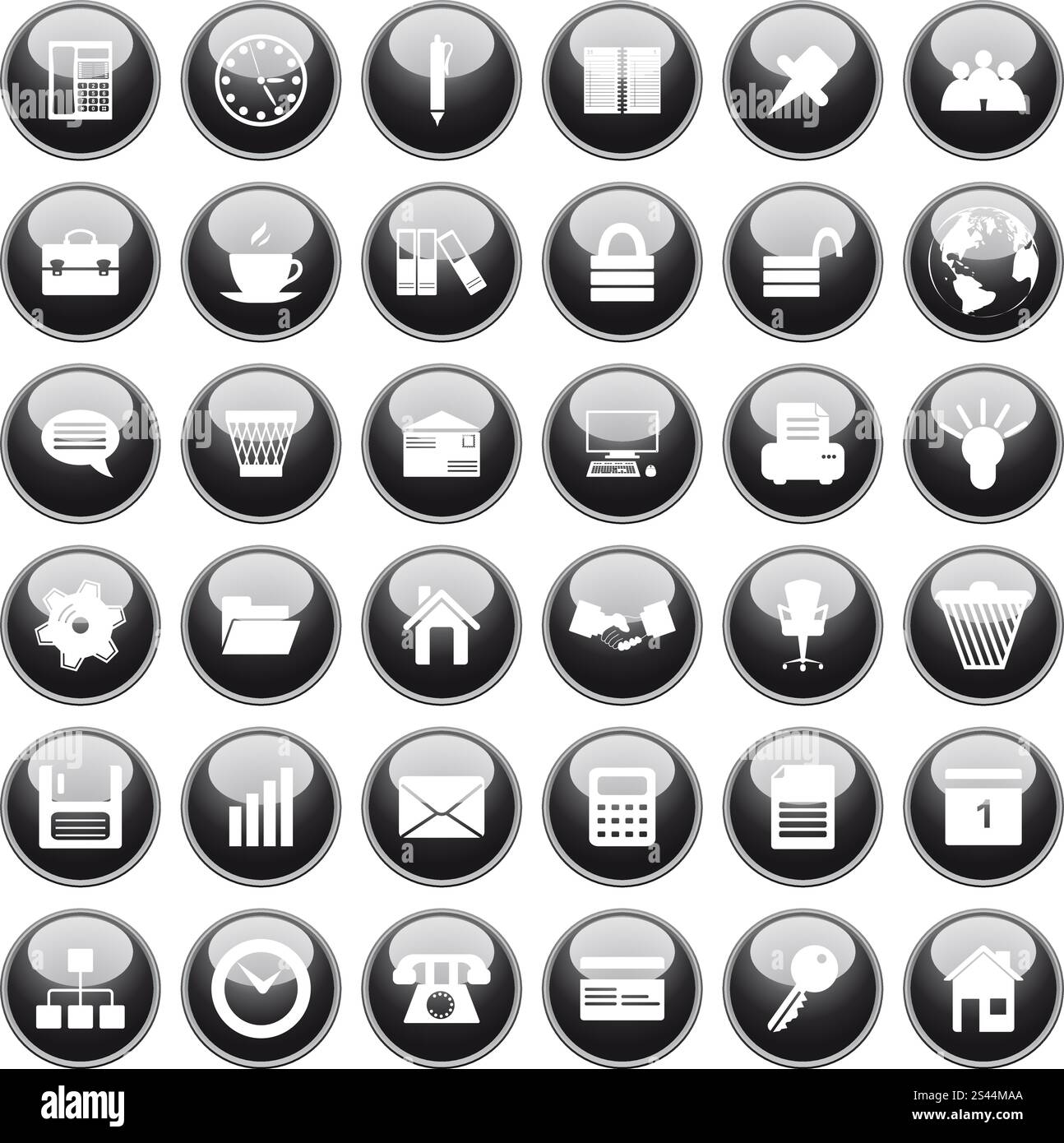 Bureau d'affaires et ensemble d'autre vecteur web icons Illustration de Vecteur