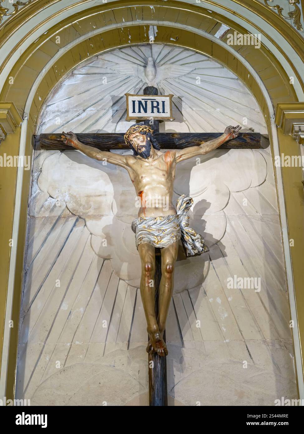 L'un des beaux artefacts que l'on peut voir dans l'église de la cathédrale Sainte-Marie à Murcie. Banque D'Images