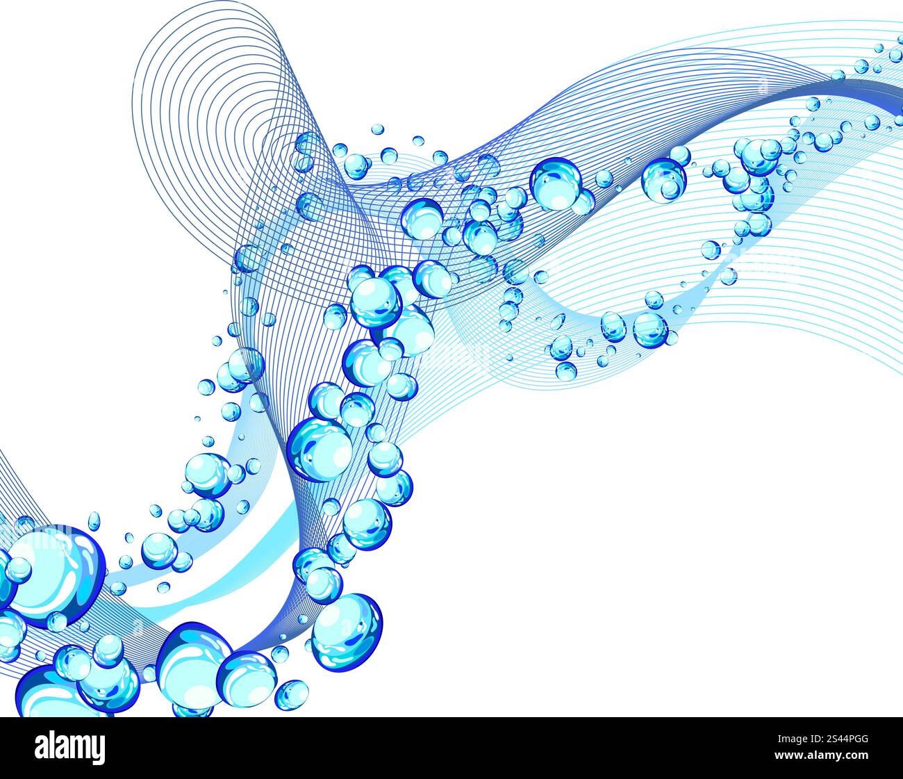 Abstract background vector l'eau avec des bulles d'air Illustration de Vecteur