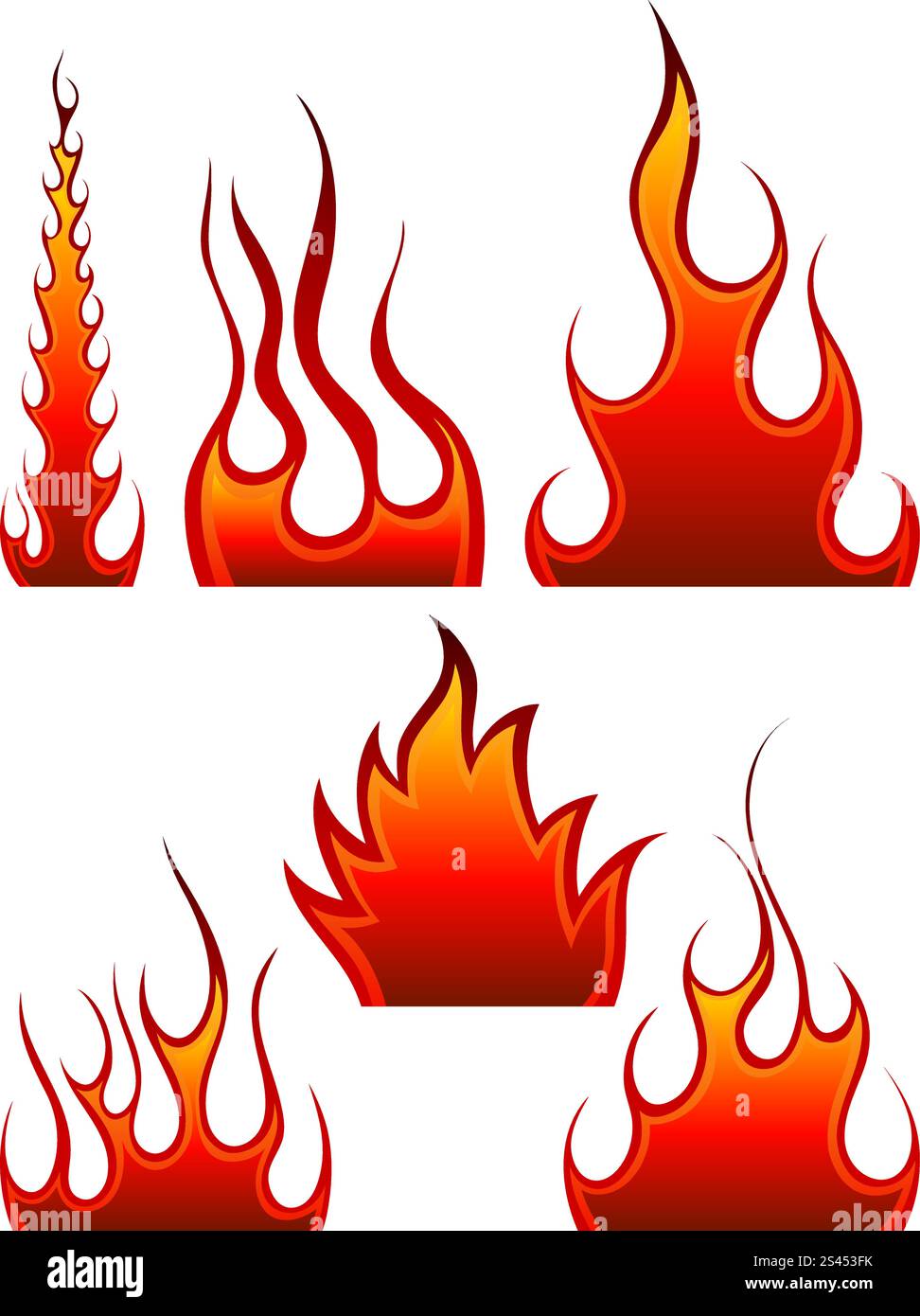 Ensemble d'icônes vectorielles d'incendie pour l'utilisation de conception Illustration de Vecteur