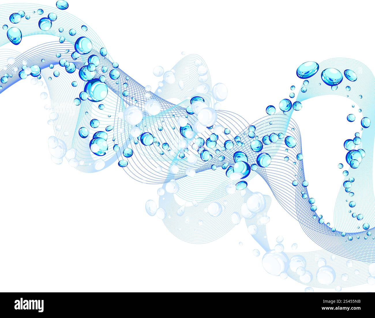Abstract background vector l'eau avec des bulles d'air Illustration de Vecteur