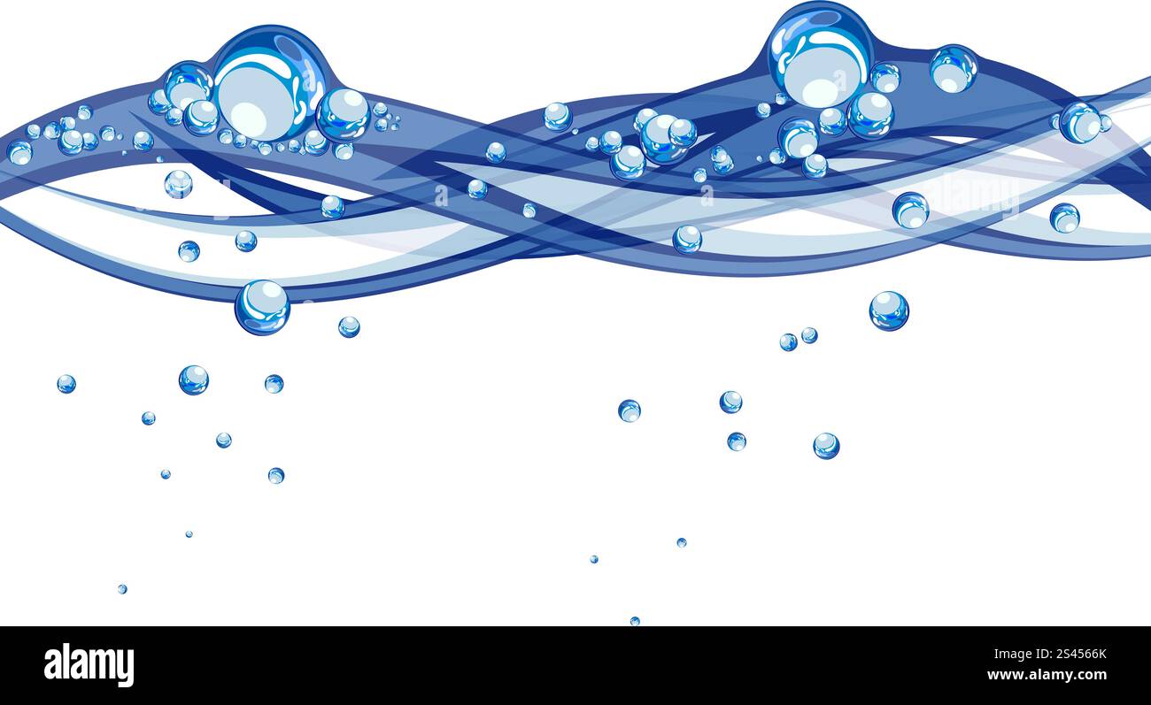 Abstract background vector l'eau avec des bulles d'air Illustration de Vecteur