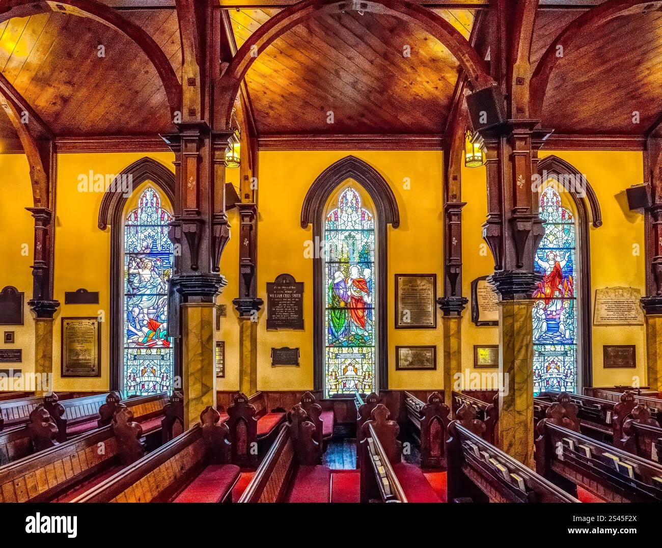 Intérieur de l'église anglicane St John's à Lunenburg, Nouvelle-Écosse Canada, qui est la deuxième plus ancienne église protestante au Canada Banque D'Images