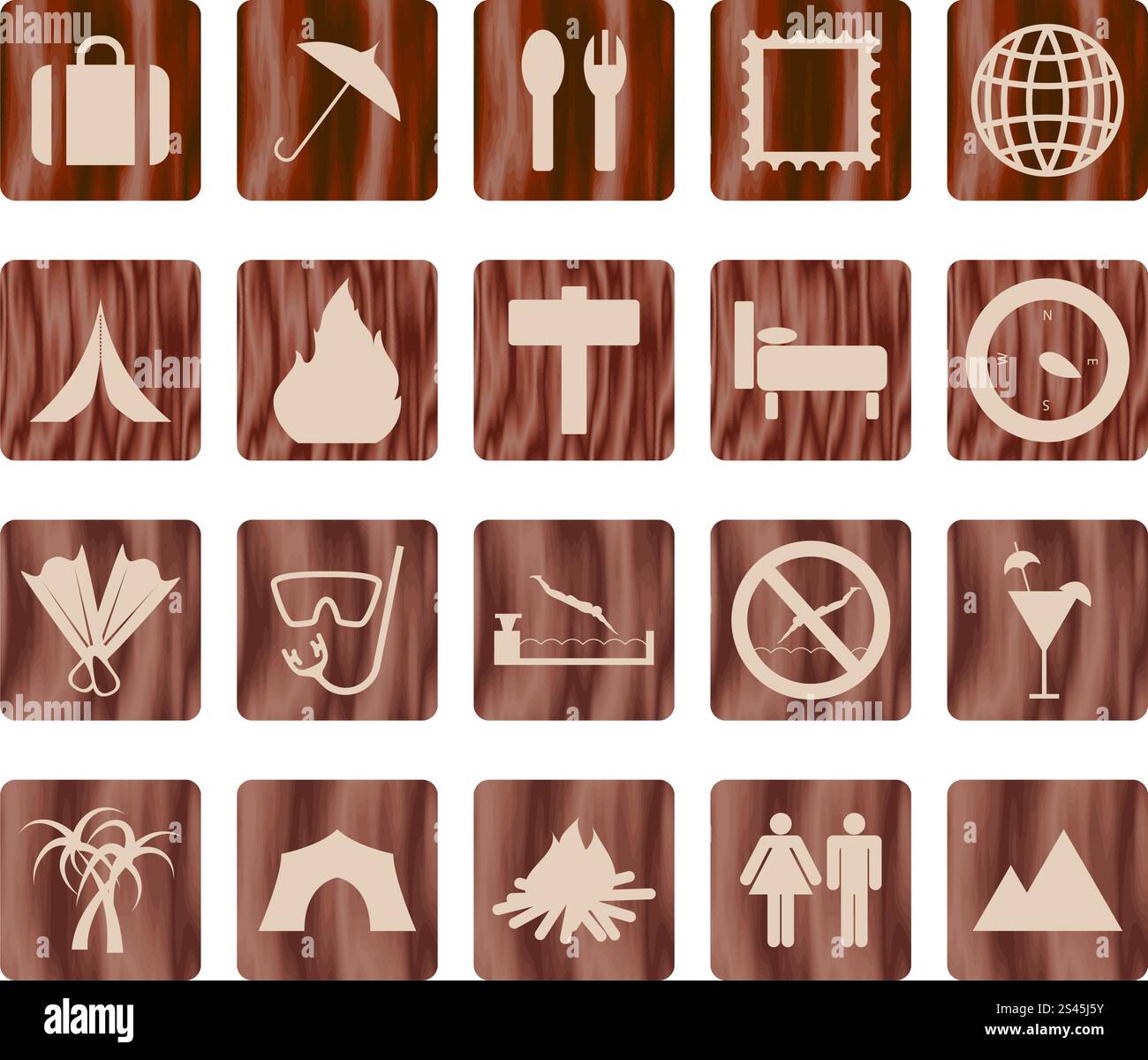 Set de voyage d'autre vecteur web icons Illustration de Vecteur