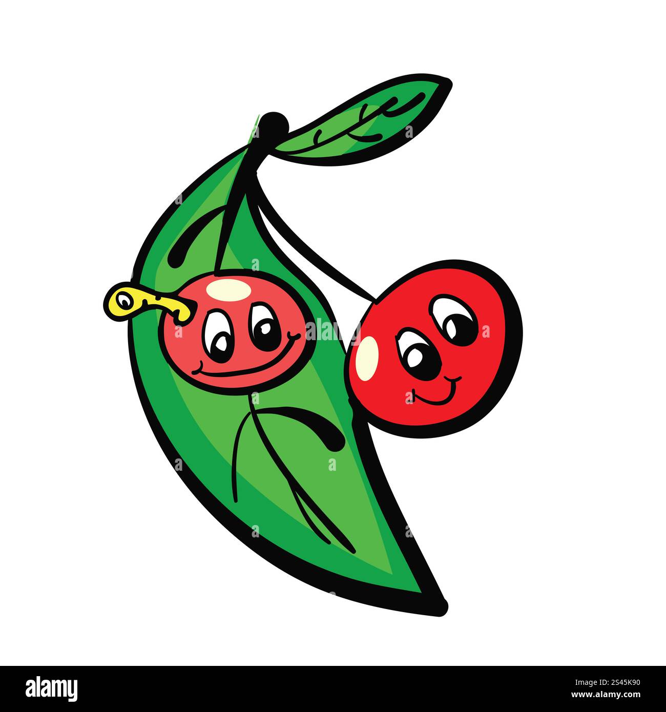 Illustration de cerises naïves dessinées à la main Illustration de Vecteur