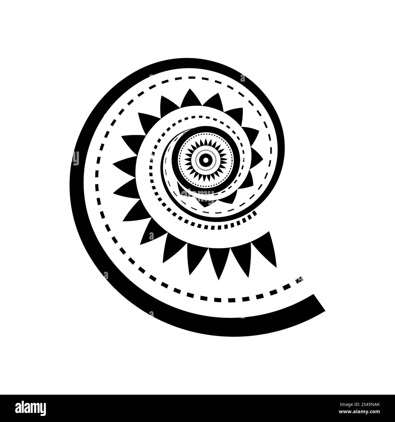 Motif tatouage en spirale de style maori Illustration de Vecteur