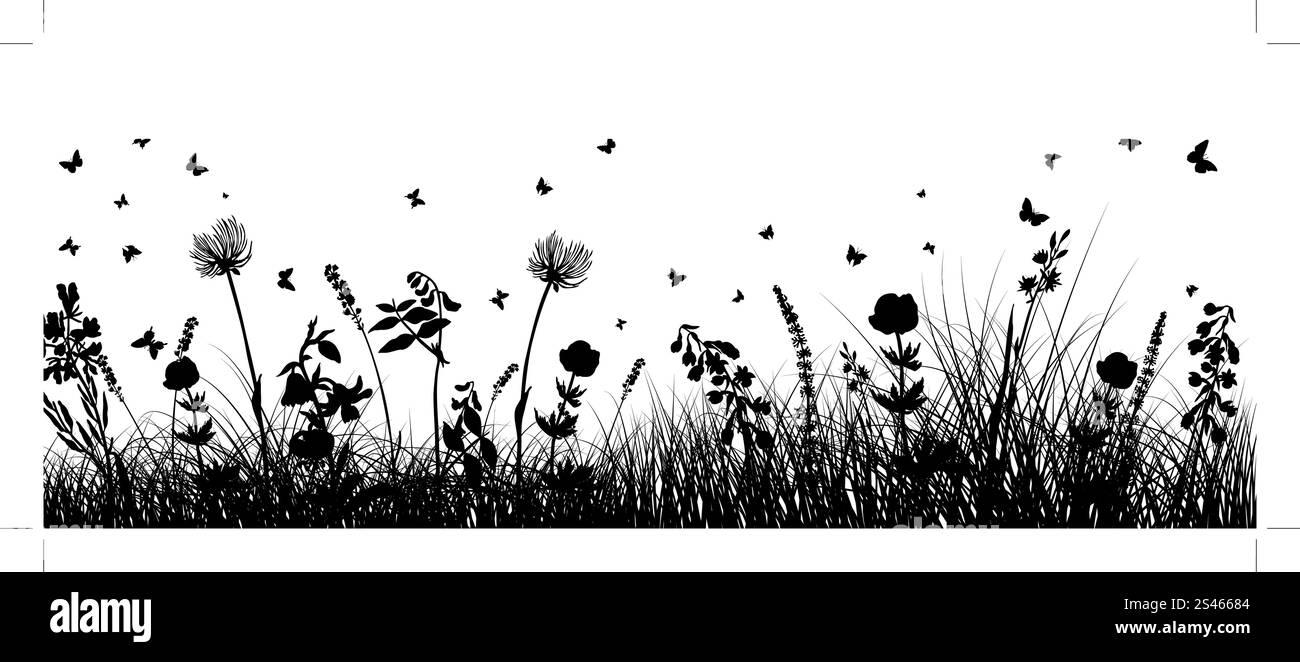Summer meadow background. Illustration vecteur EPS 10 mailles et sans transparence. Illustration de Vecteur