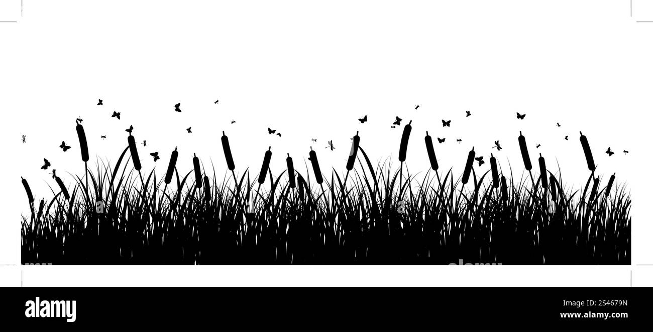 Summer meadow background. Illustration vecteur EPS 10 mailles et sans transparence. Illustration de Vecteur