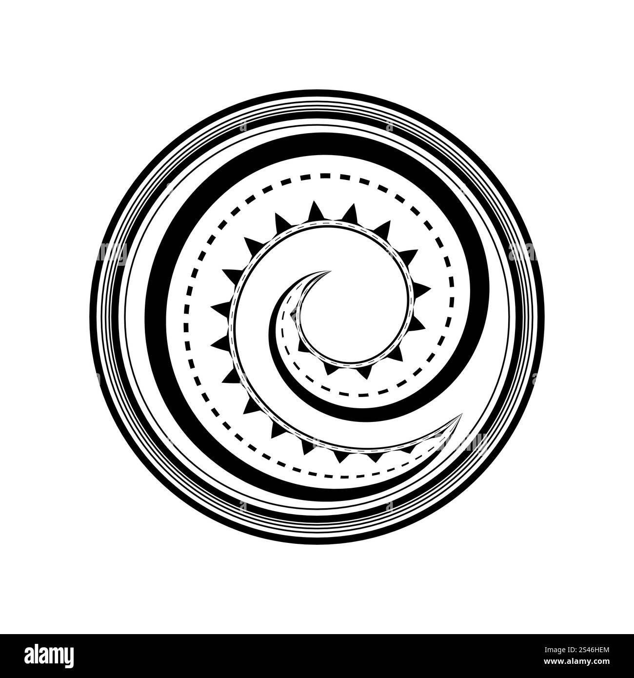 Conception polynésienne de tatouage isolé sur fond blanc Illustration de Vecteur