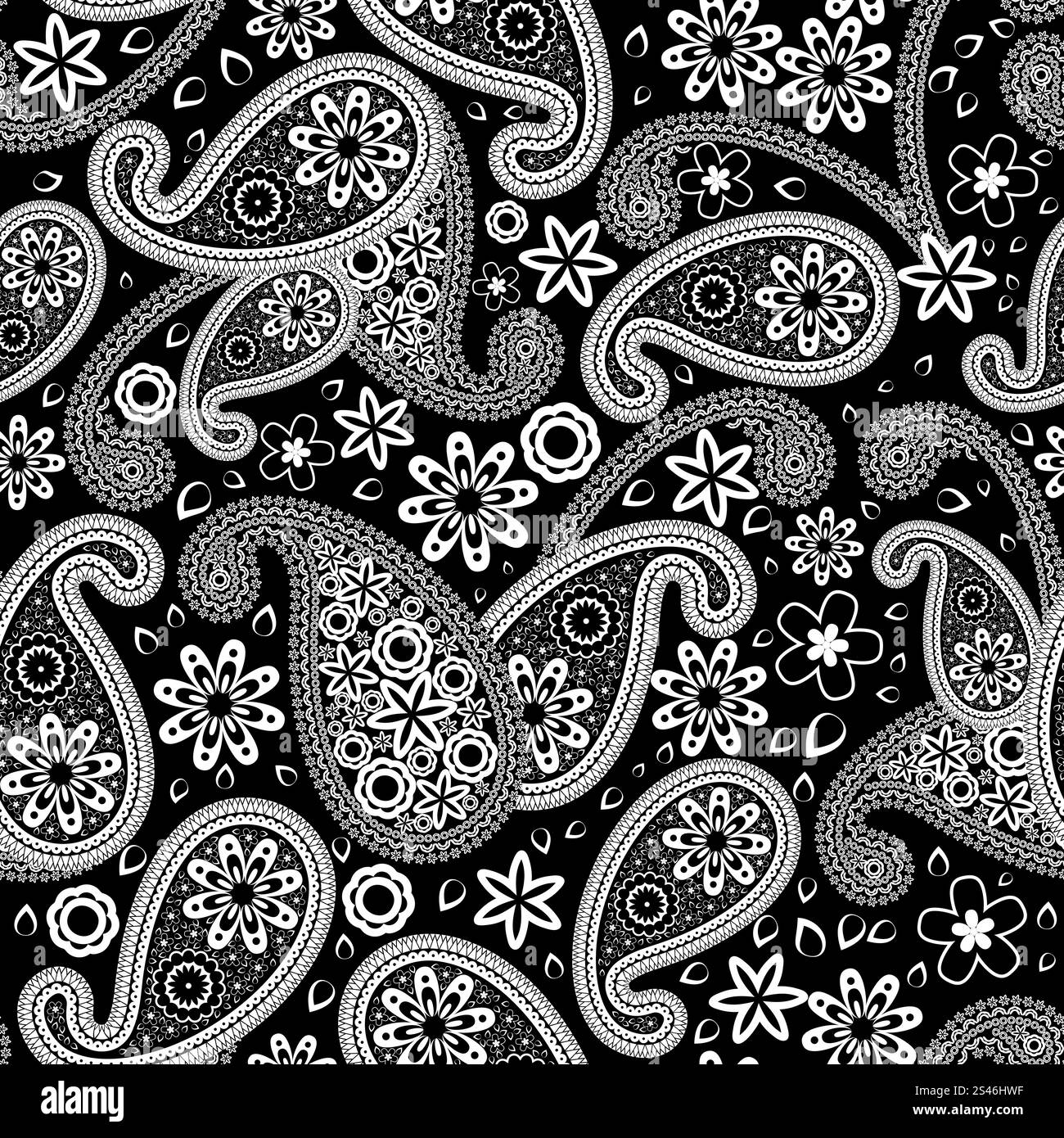 Transparente motif Oriental paisley vector. Pour faire facile modèle transparente juste glisser tous les groupe en bar, nuances et l'utiliser pour remplir les contours. Illustration de Vecteur