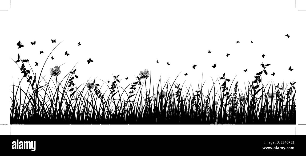 Summer meadow background. Illustration vecteur EPS 10 mailles et sans transparence. Illustration de Vecteur