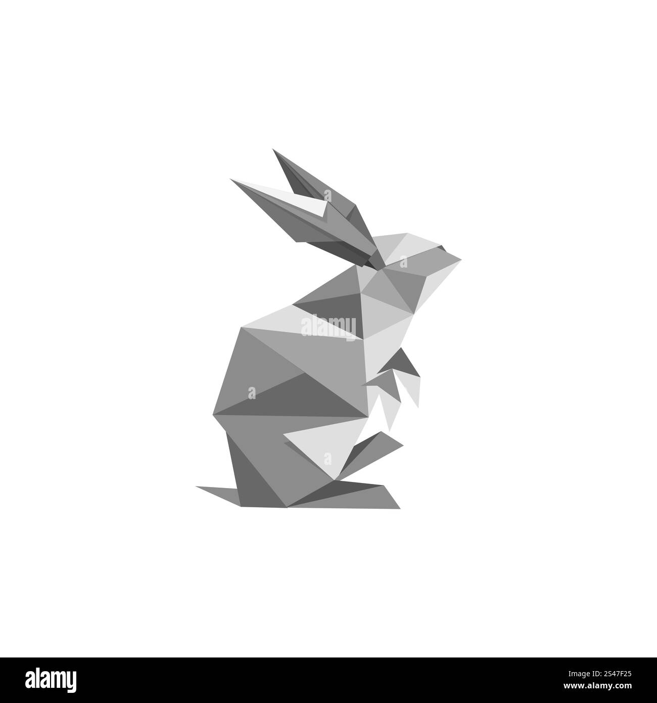 Illustration avec symbole de lapin origami isolé sur fond blanc Illustration de Vecteur