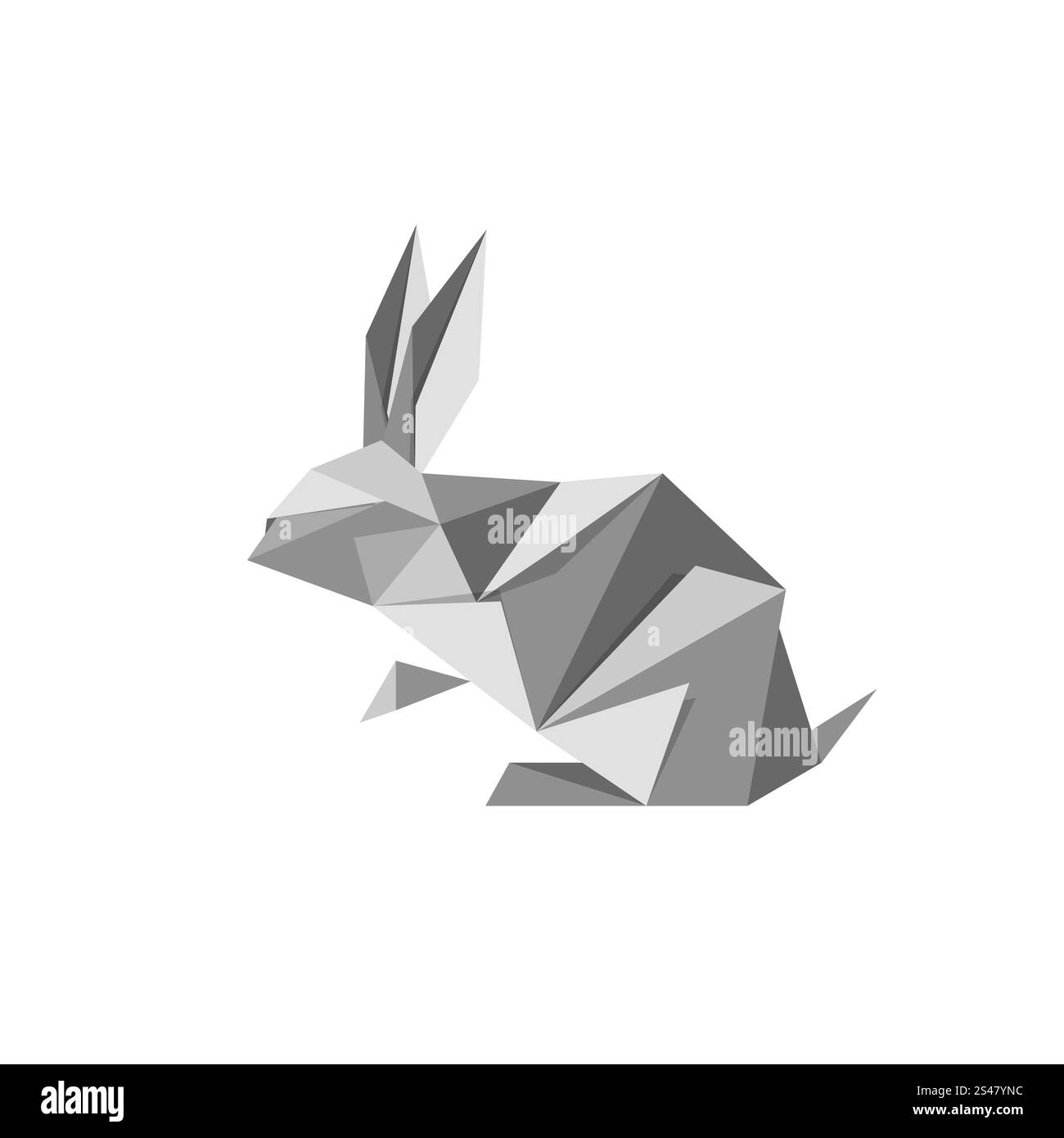 Illustration avec lapin origami isolé sur fond blanc Illustration de Vecteur