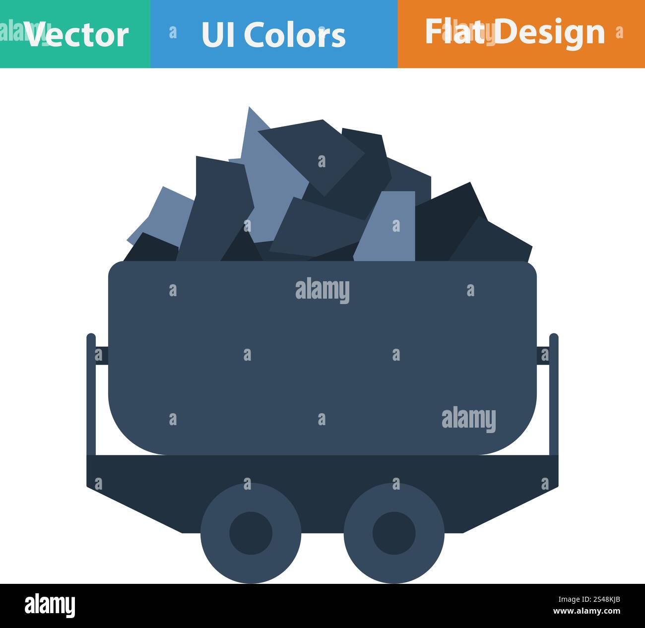 Chariot de charbon mine icône. Télévision couleur design. Vector illustration. Illustration de Vecteur