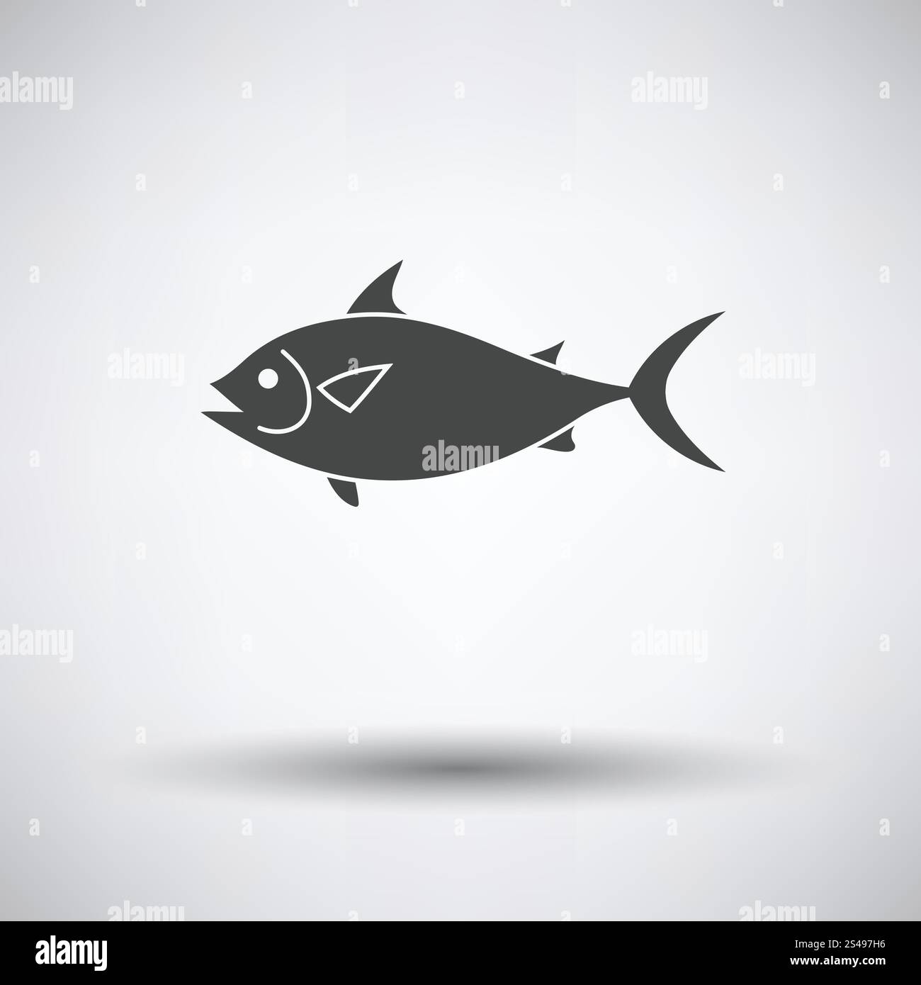 L'icône poisson sur fond gris, ombre ronde. Vector illustration. Illustration de Vecteur L'icône poisson sur fond gris, ombre ronde. Vector illustration. Illustration de Vecteur