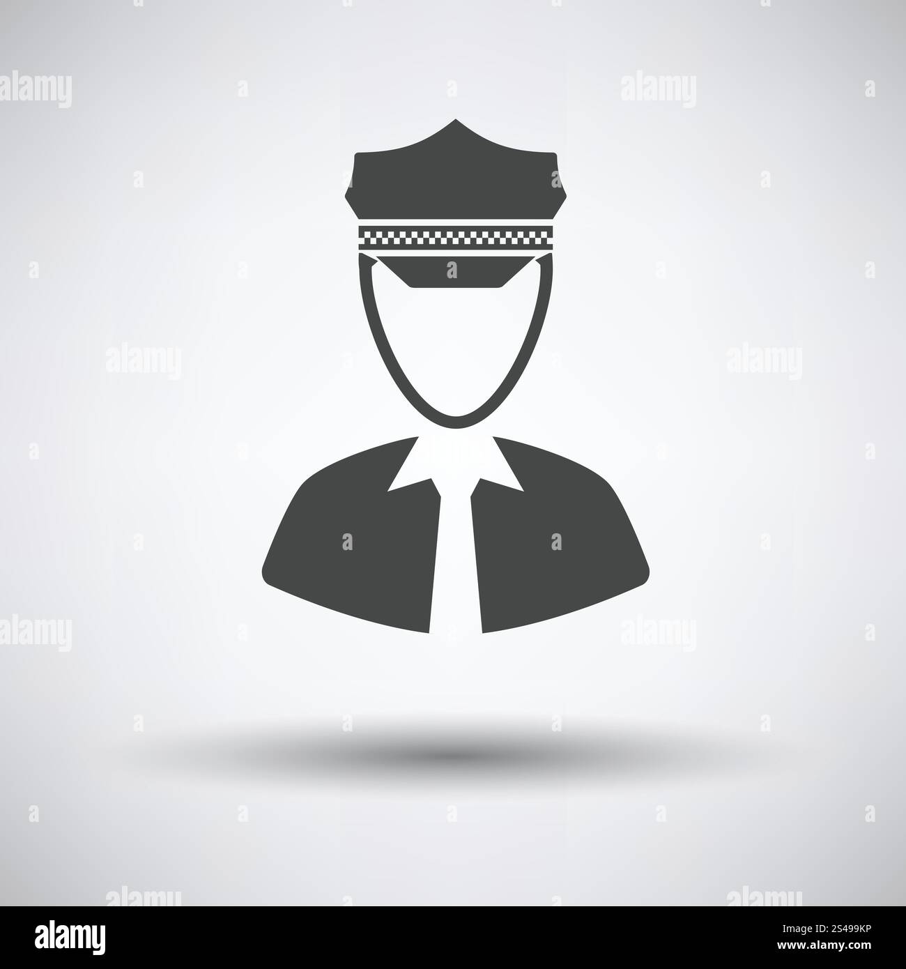 Chauffeur de taxi icône sur fond gris, ombre ronde. Vector illustration. Illustration de Vecteur