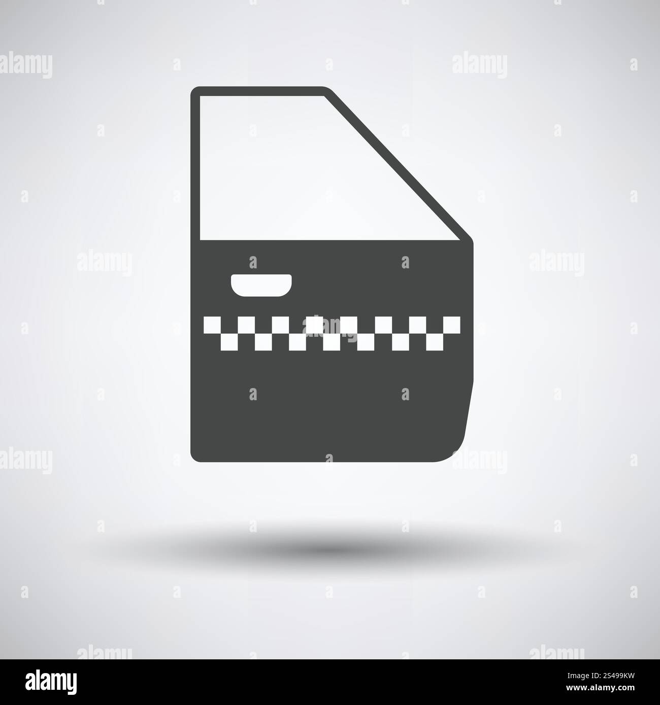 Porte latérale Taxi icône sur fond gris, ombre ronde. Vector illustration. Illustration de Vecteur