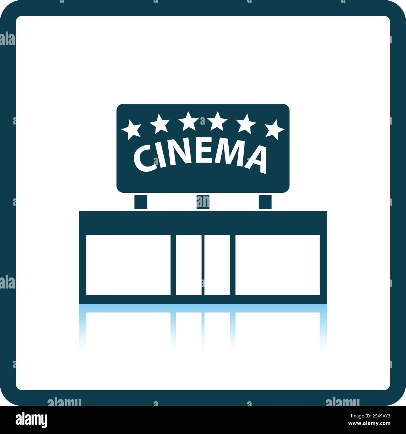 L'icône de l'entrée du cinéma. Reflet de l'ombre. Vector illustration. Illustration de Vecteur