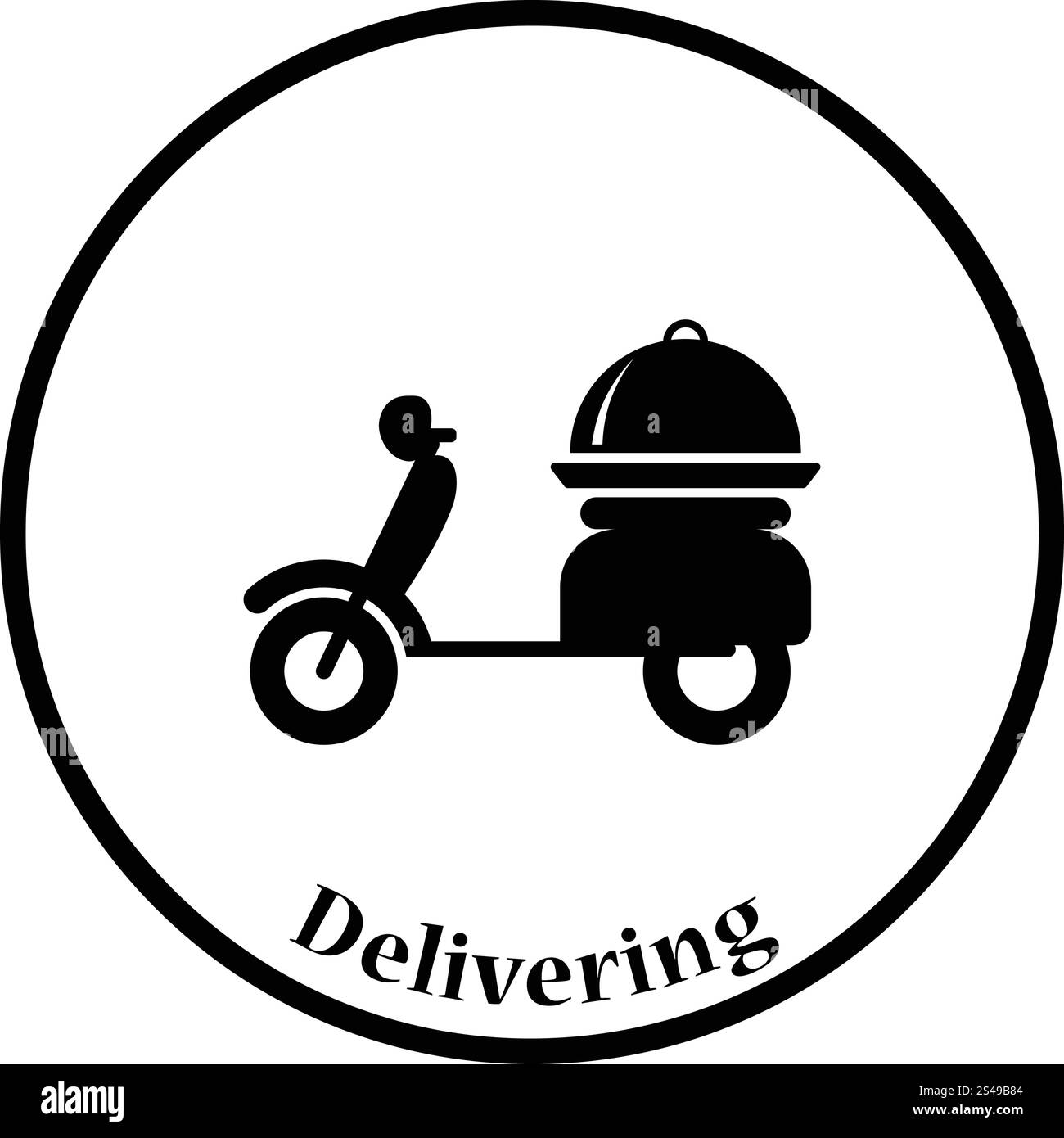 La prestation de l'icône de moto. Cercle mince de conception. Vector illustration. Illustration de Vecteur