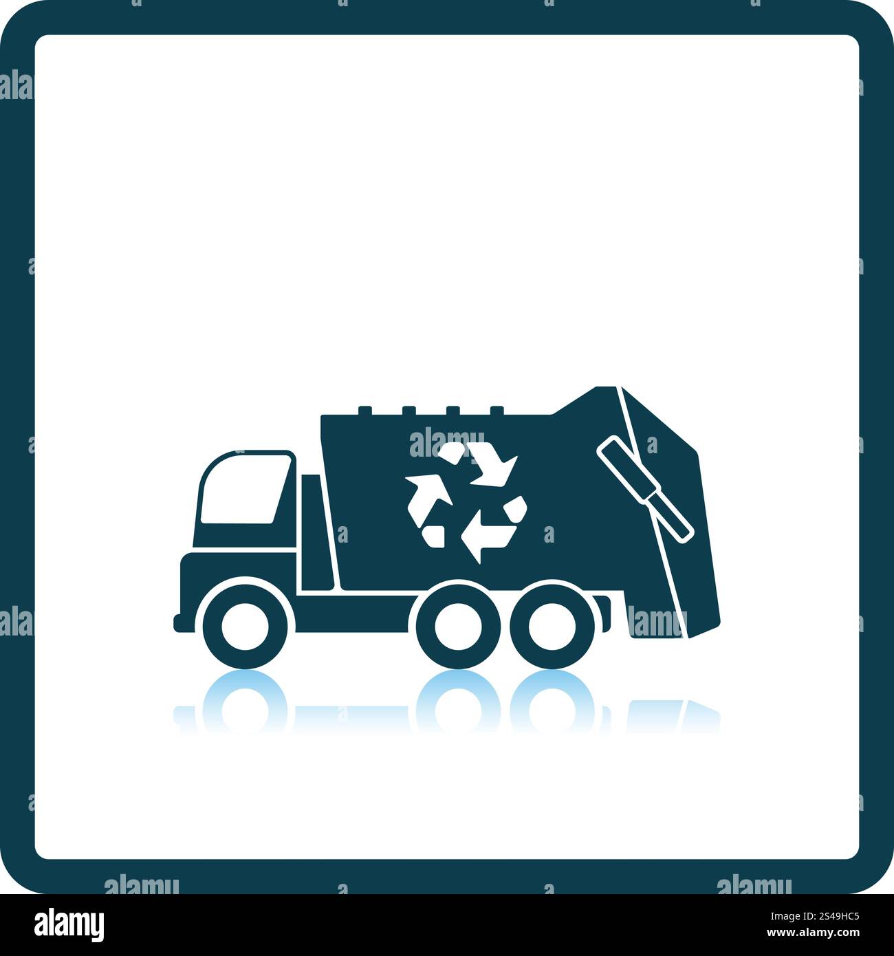 Voiture avec des déchets à recycler. Reflet de l'ombre. Vector illustration. Illustration de Vecteur