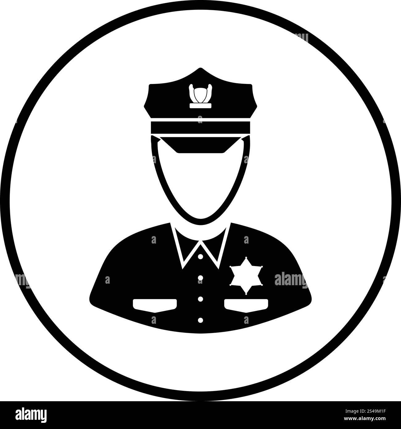 L'icône de policier. Cercle mince de conception. Vector illustration. Illustration de Vecteur
