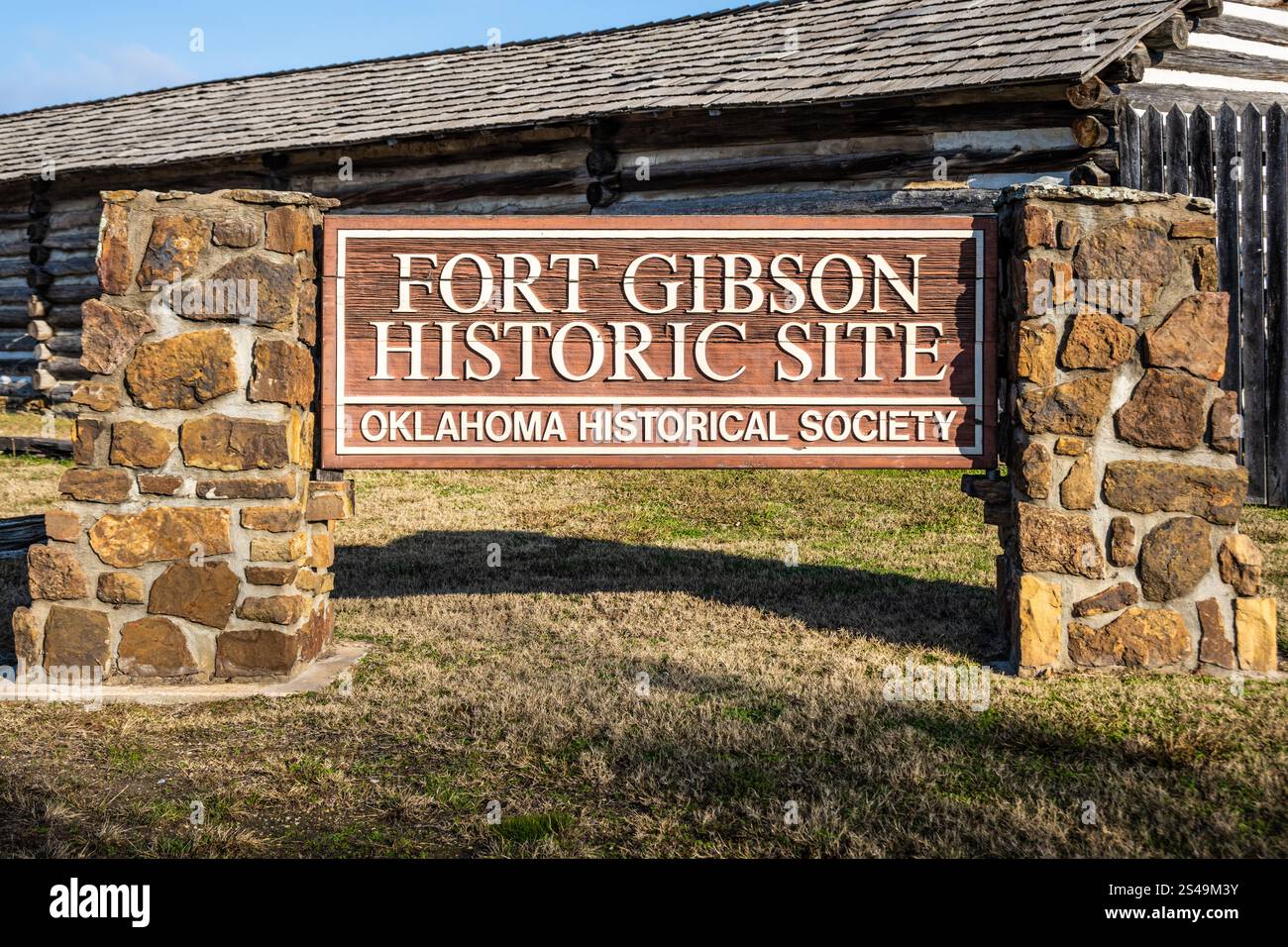 Site historique de fort Gibson, un poste militaire historique en Oklahoma qui a gardé la frontière américaine dans le territoire indien de 1824 à 1888.(ÉTATS-UNIS) Banque D'Images