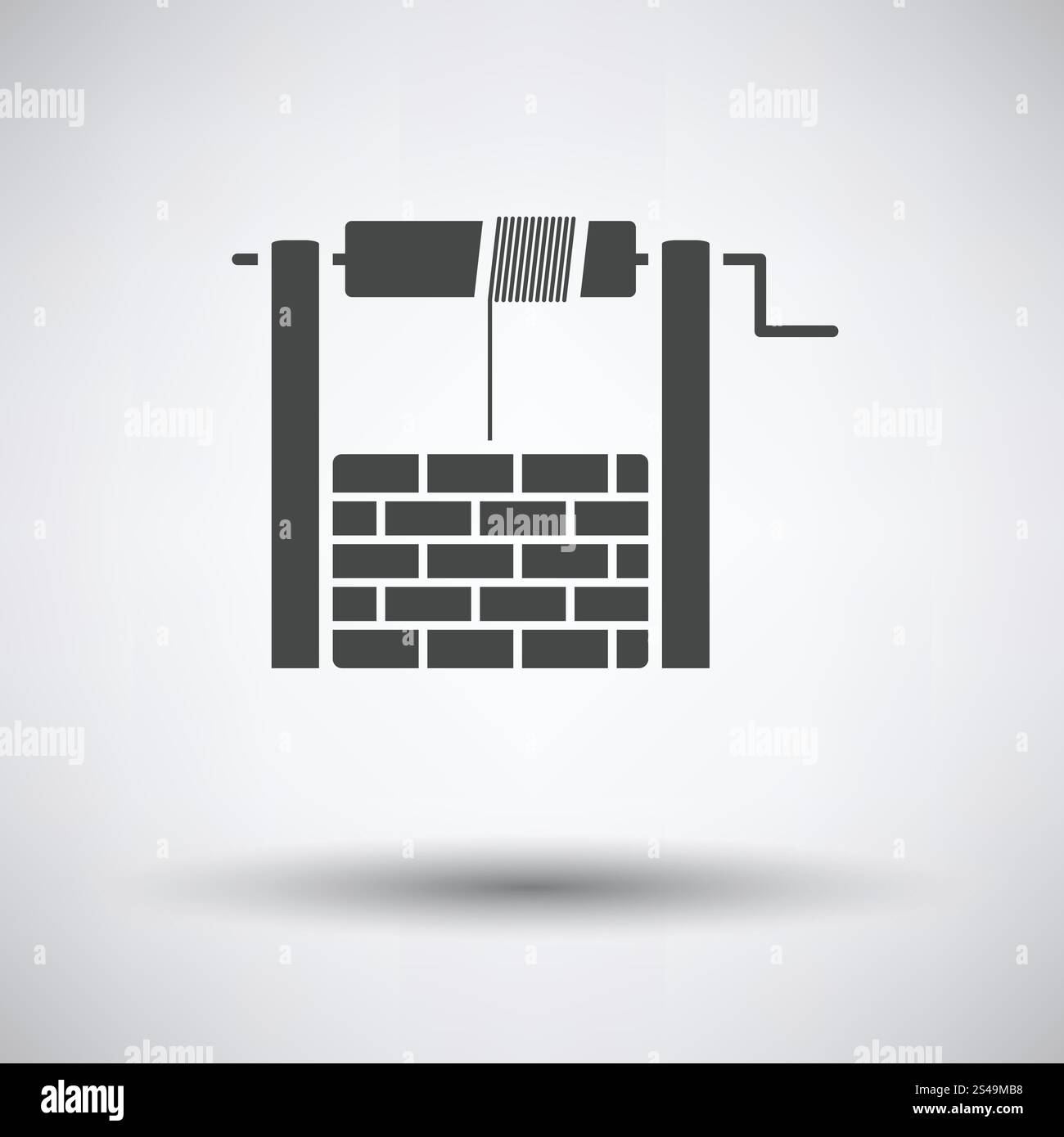 L'icône bien sur fond gris avec ombre ronde. Vector illustration. Illustration de Vecteur