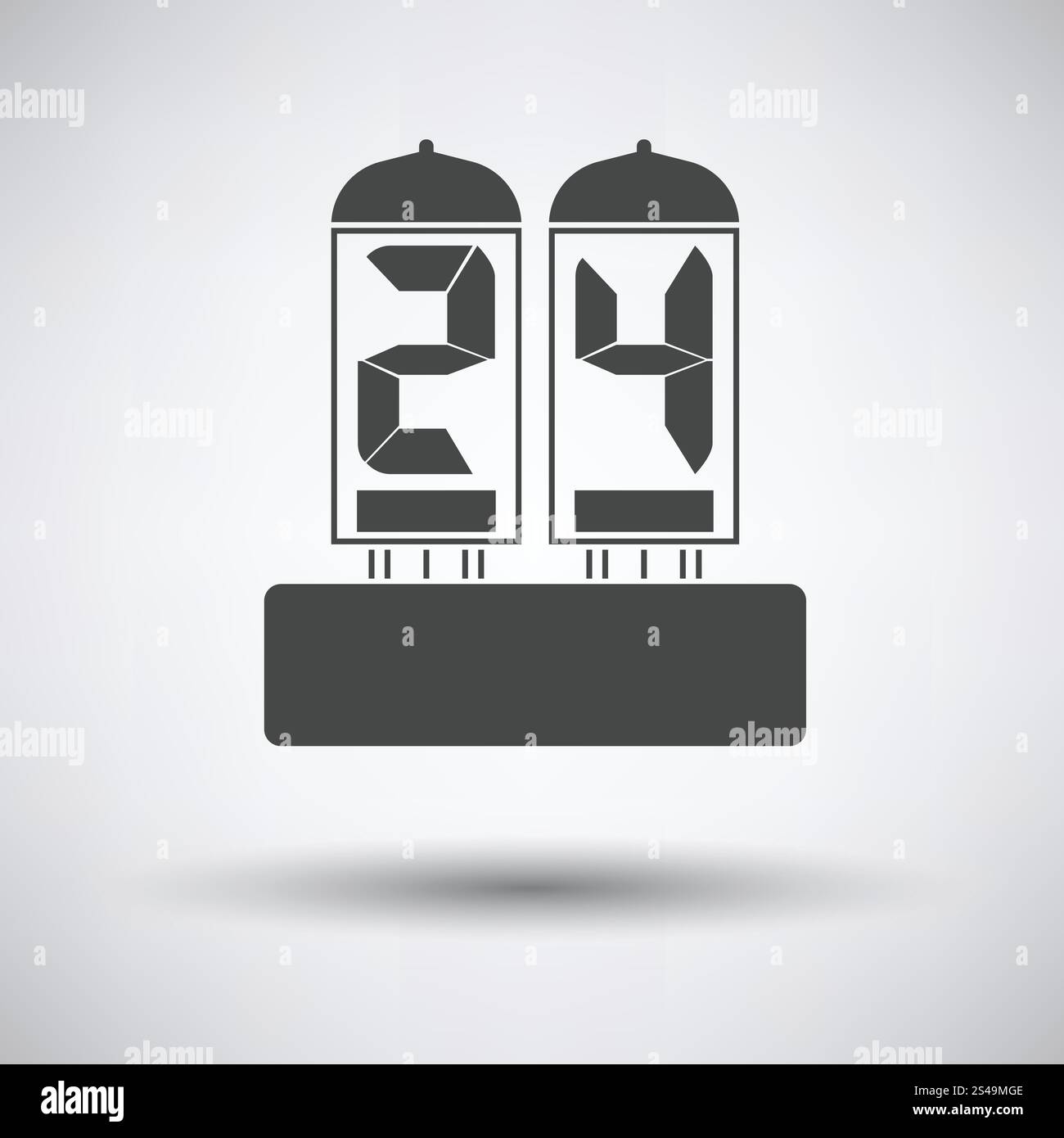 L'icône lampe chiffre électrique sur fond gris avec ombre ronde. Vector illustration. Illustration de Vecteur