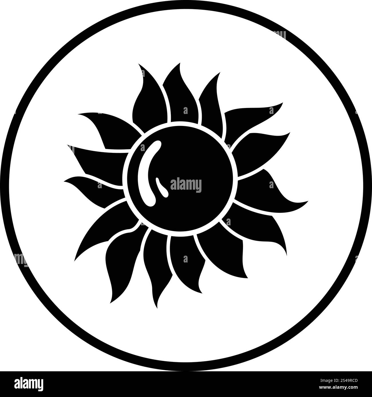 L'icône de soleil. Cercle mince de conception. Vector illustration. Illustration de Vecteur