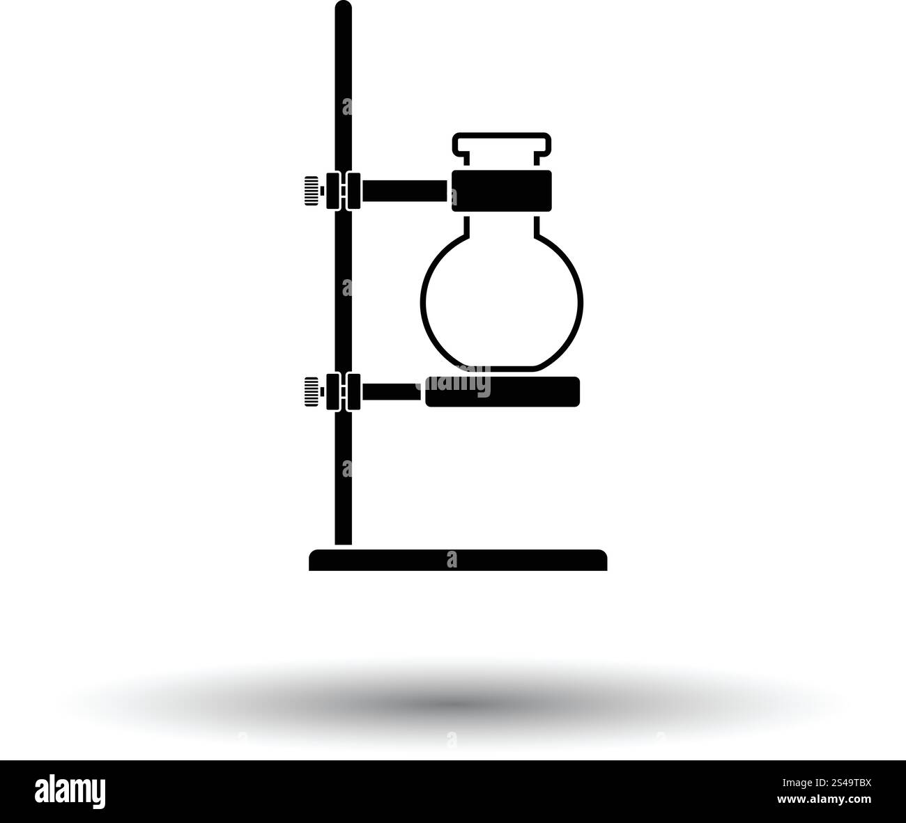 La chimie de l'icône en griped fiole stand. Fond blanc avec design de l'ombre. Vector illustration. Illustration de Vecteur