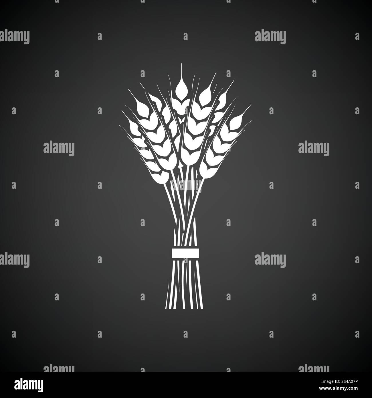 L'icône du blé. Fond noir avec blanc. Vector illustration. Illustration de Vecteur