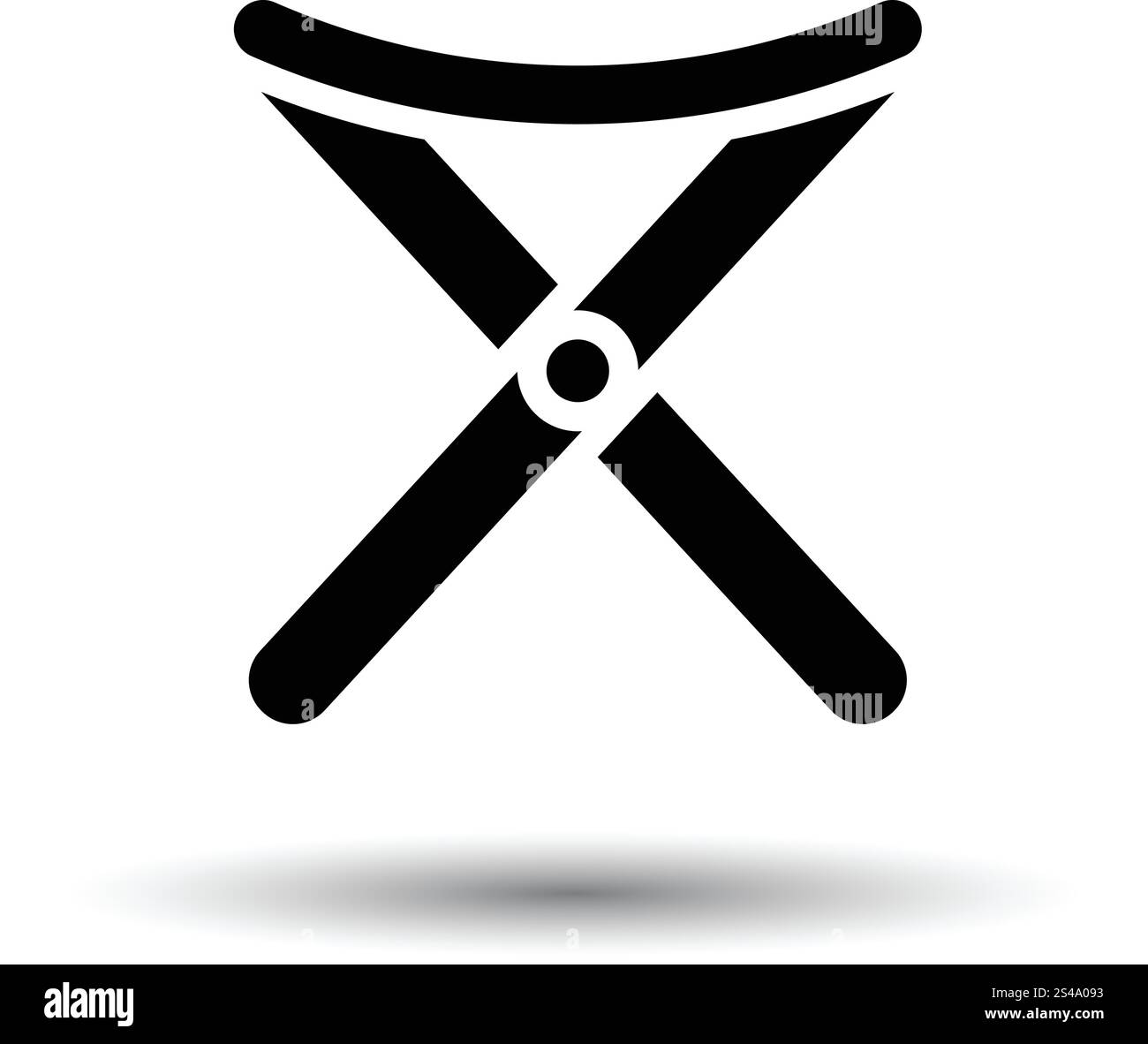 La pêche de l'icône chaise pliante. Fond blanc avec design de l'ombre. Vector illustration. Illustration de Vecteur