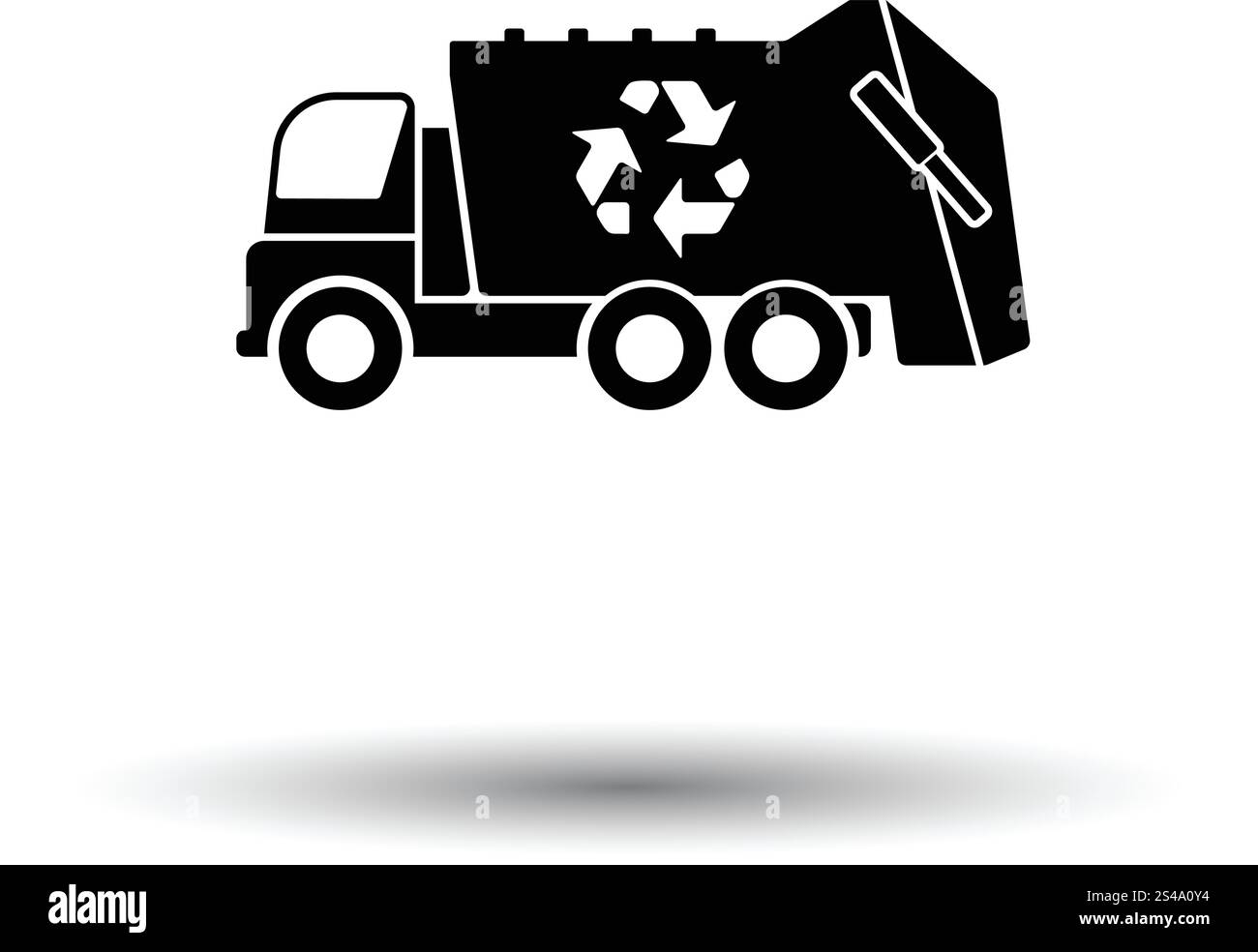 Recyclage des déchets car l'icône. Fond blanc avec design de l'ombre. Vector illustration. Illustration de Vecteur